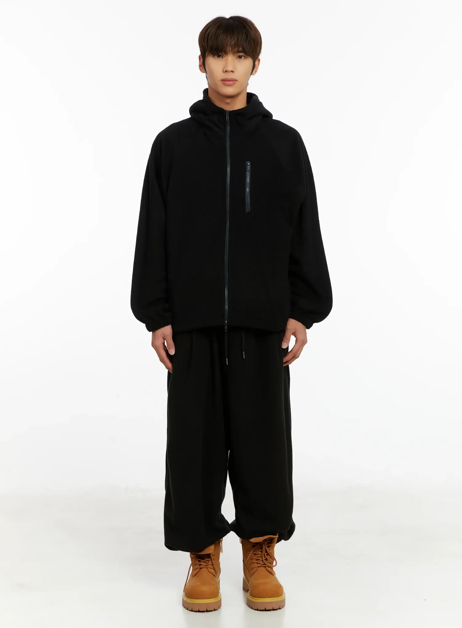 Men's Fleece Zip-Up Hoodie ID524 - Image 3