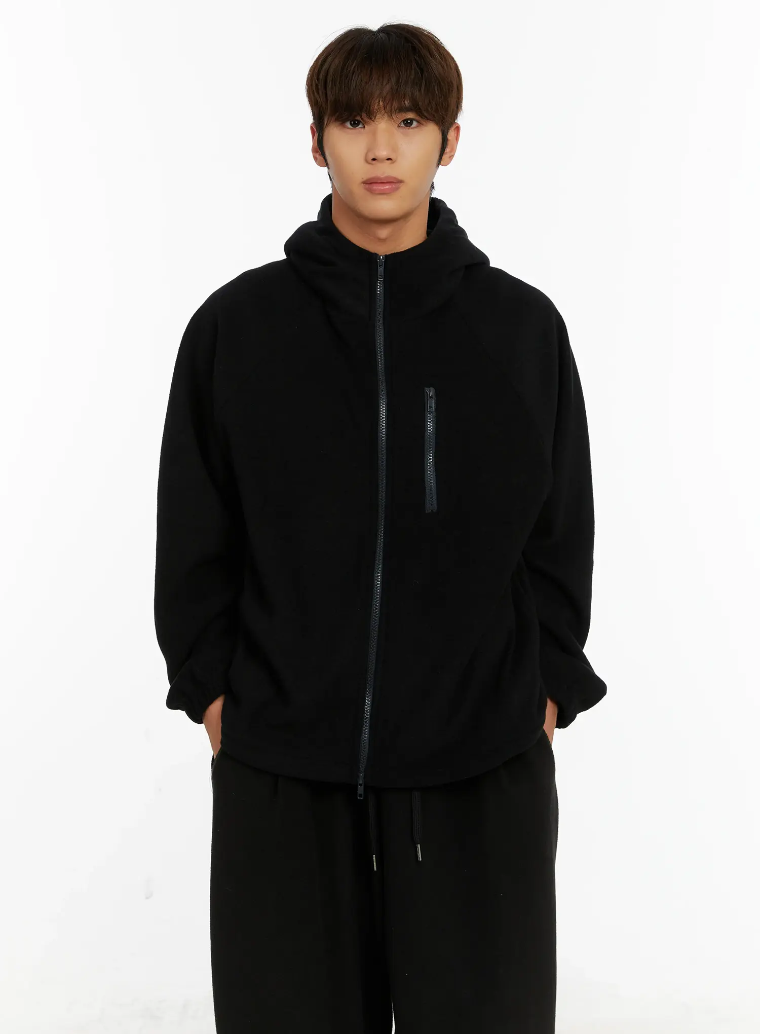 Men's Fleece Zip-Up Hoodie ID524 - Image 6