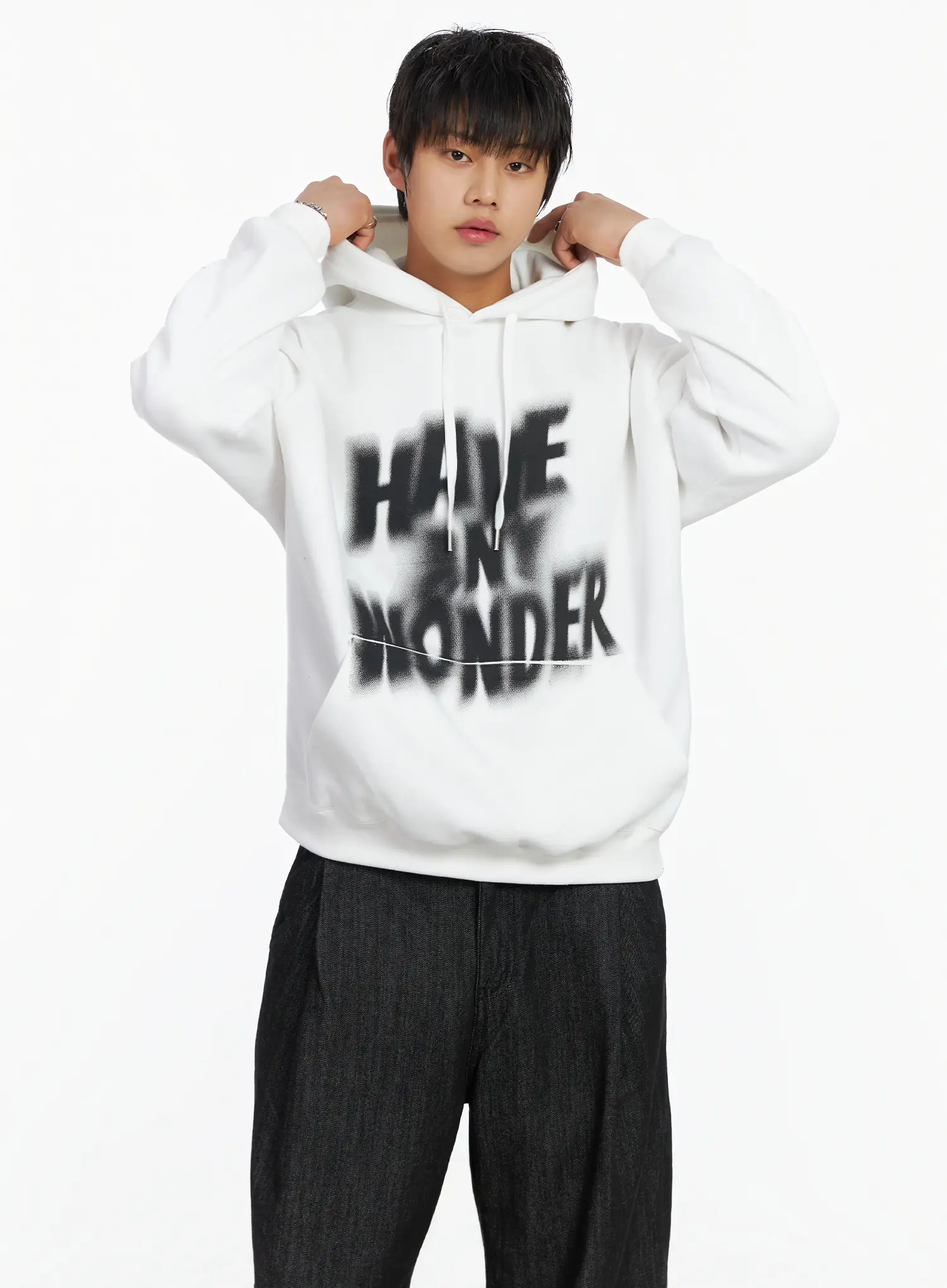 Men's Graffiti Graphic Fleece-Lined Hoodie IJ527