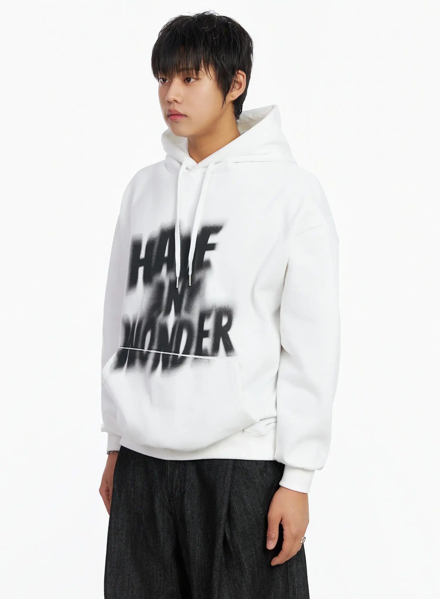 Men's Graffiti Graphic Fleece-Lined Hoodie IJ527 - Image 4