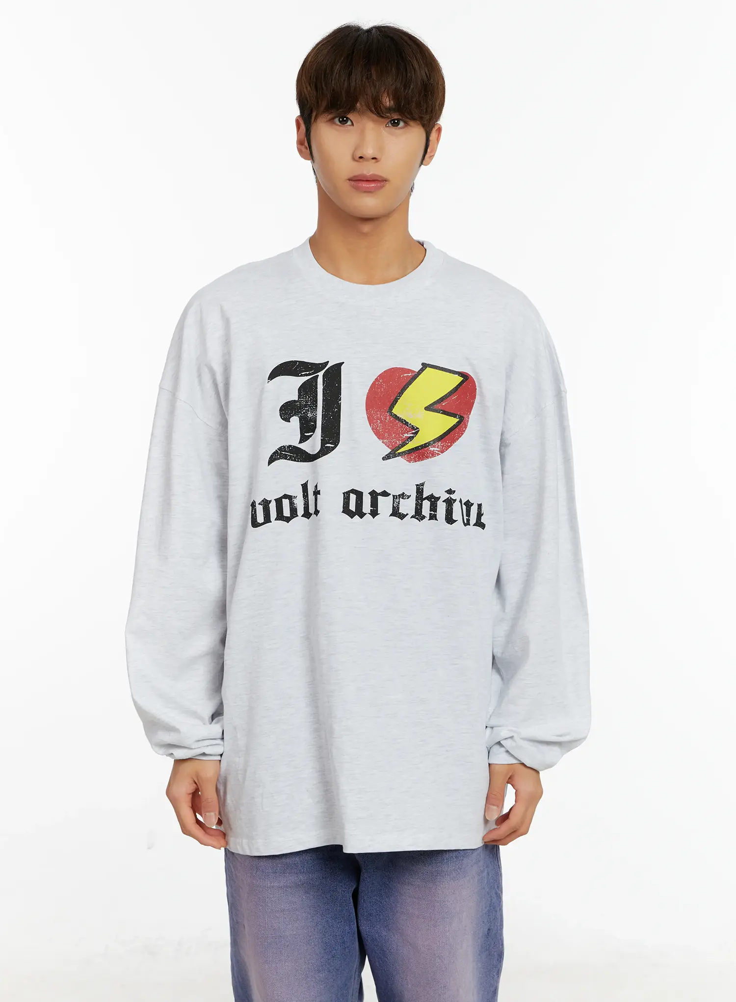 Men's Graphic Bold Oversized Long Sleeve Shirt ID523 - Image 11