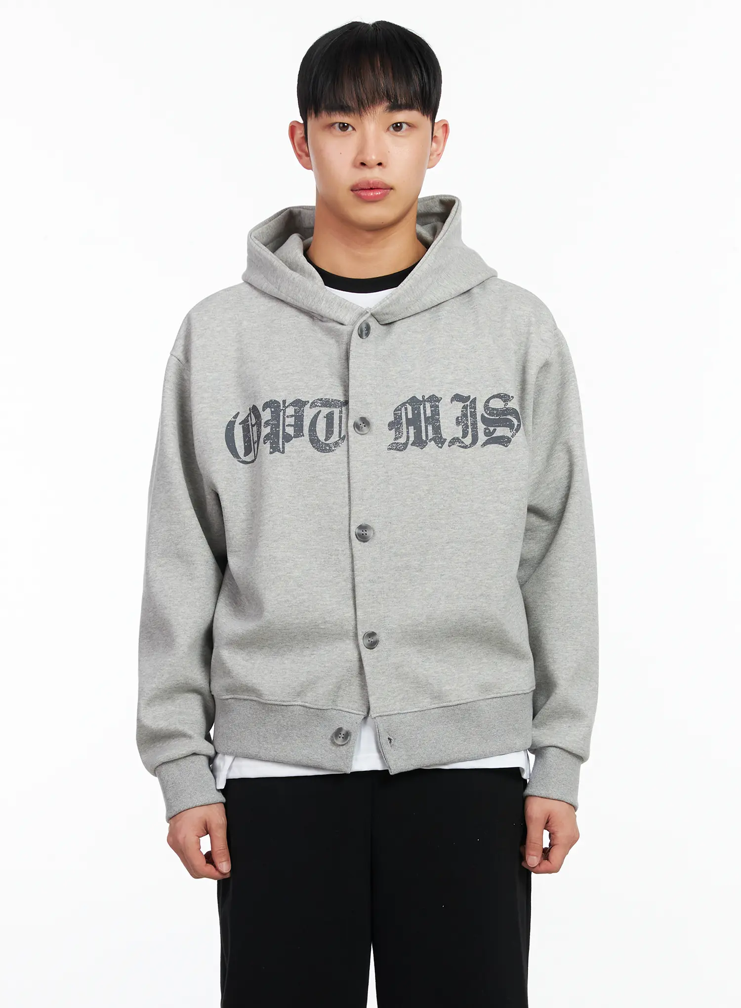 Men's Graphic Button-Up Hoodie IA501 - Image 9