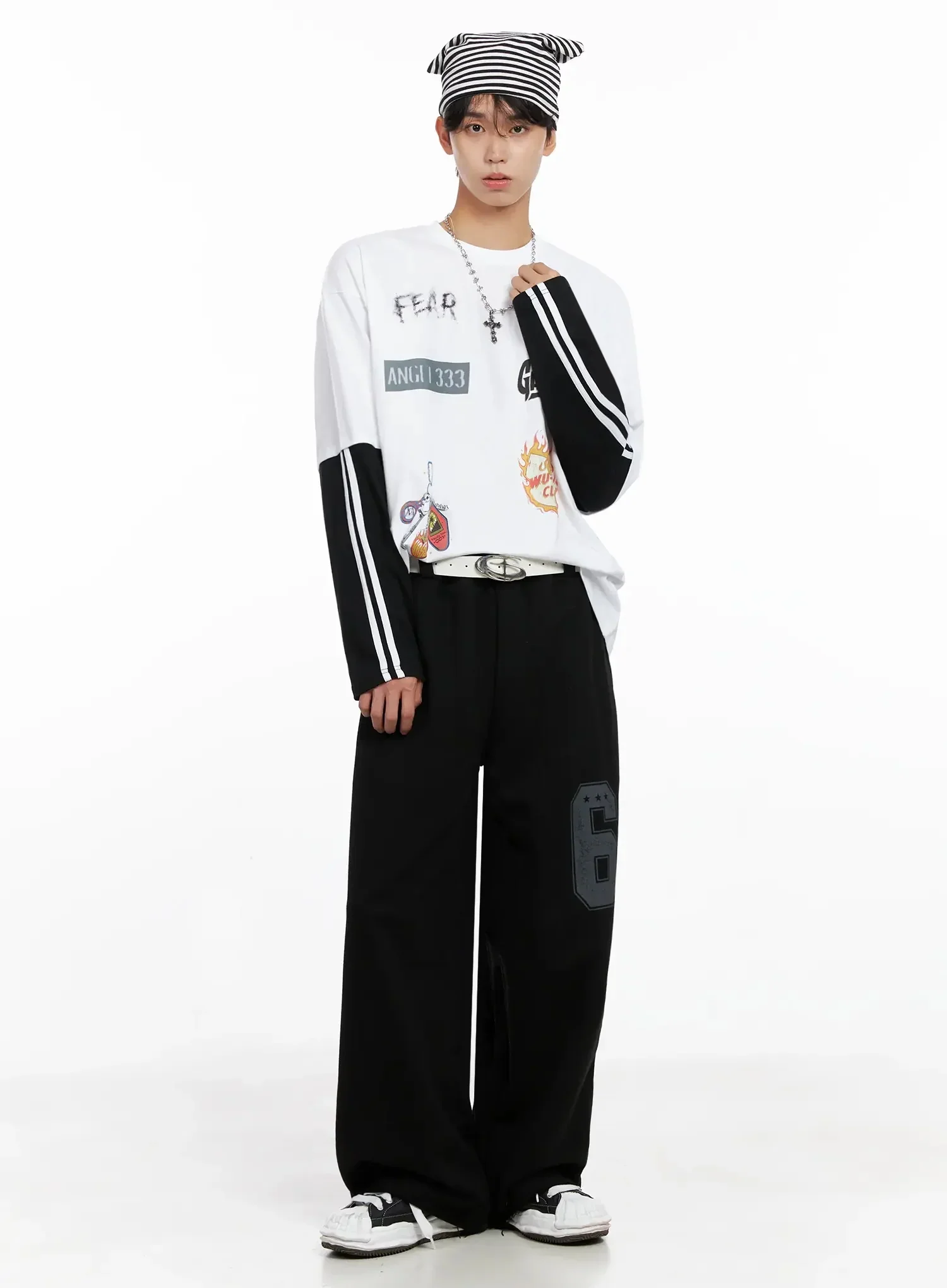 Men's Graphic Layered Long Sleeve Top IO517 - Image 14