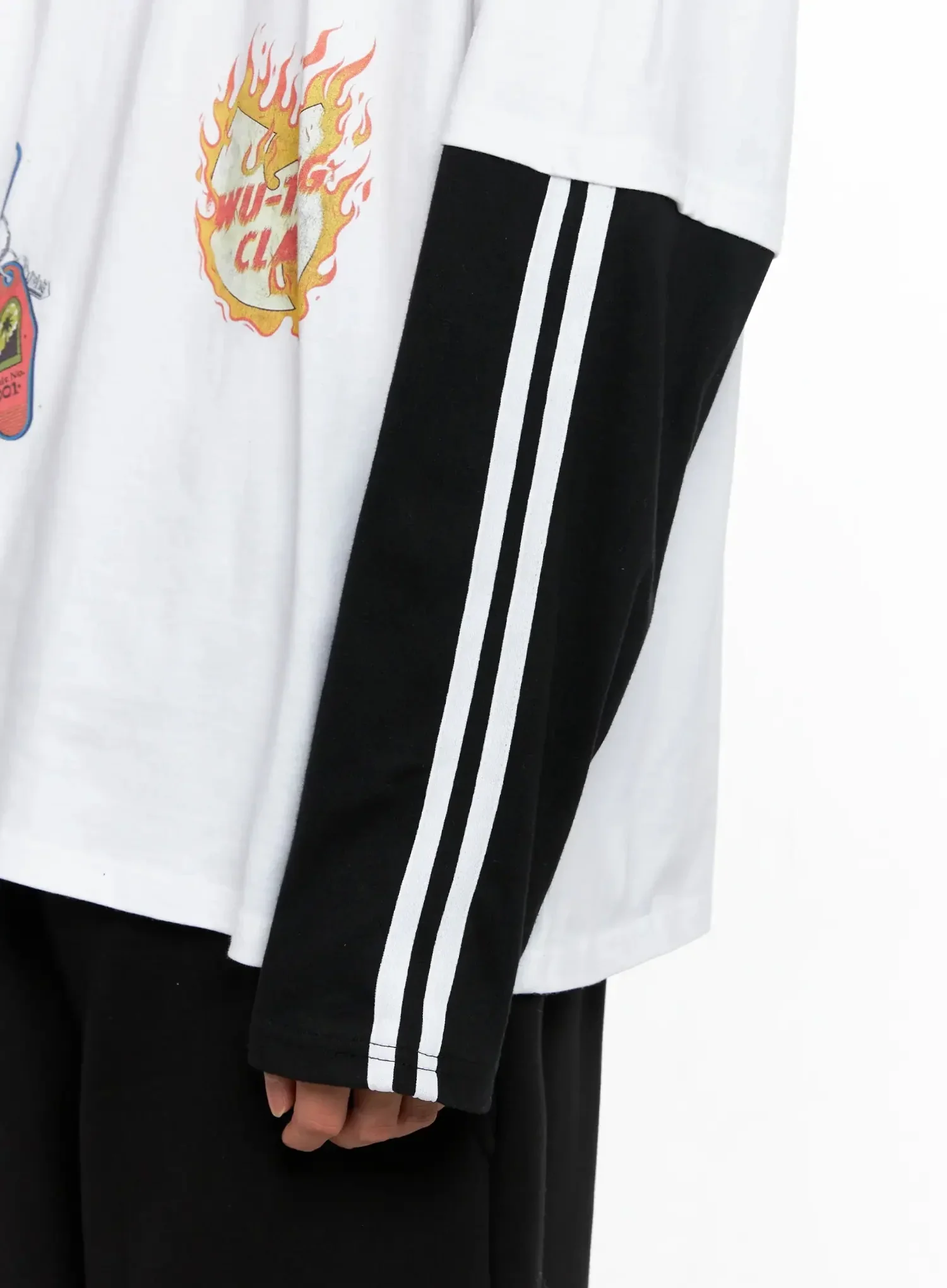 Men's Graphic Layered Long Sleeve Top IO517 - Image 5