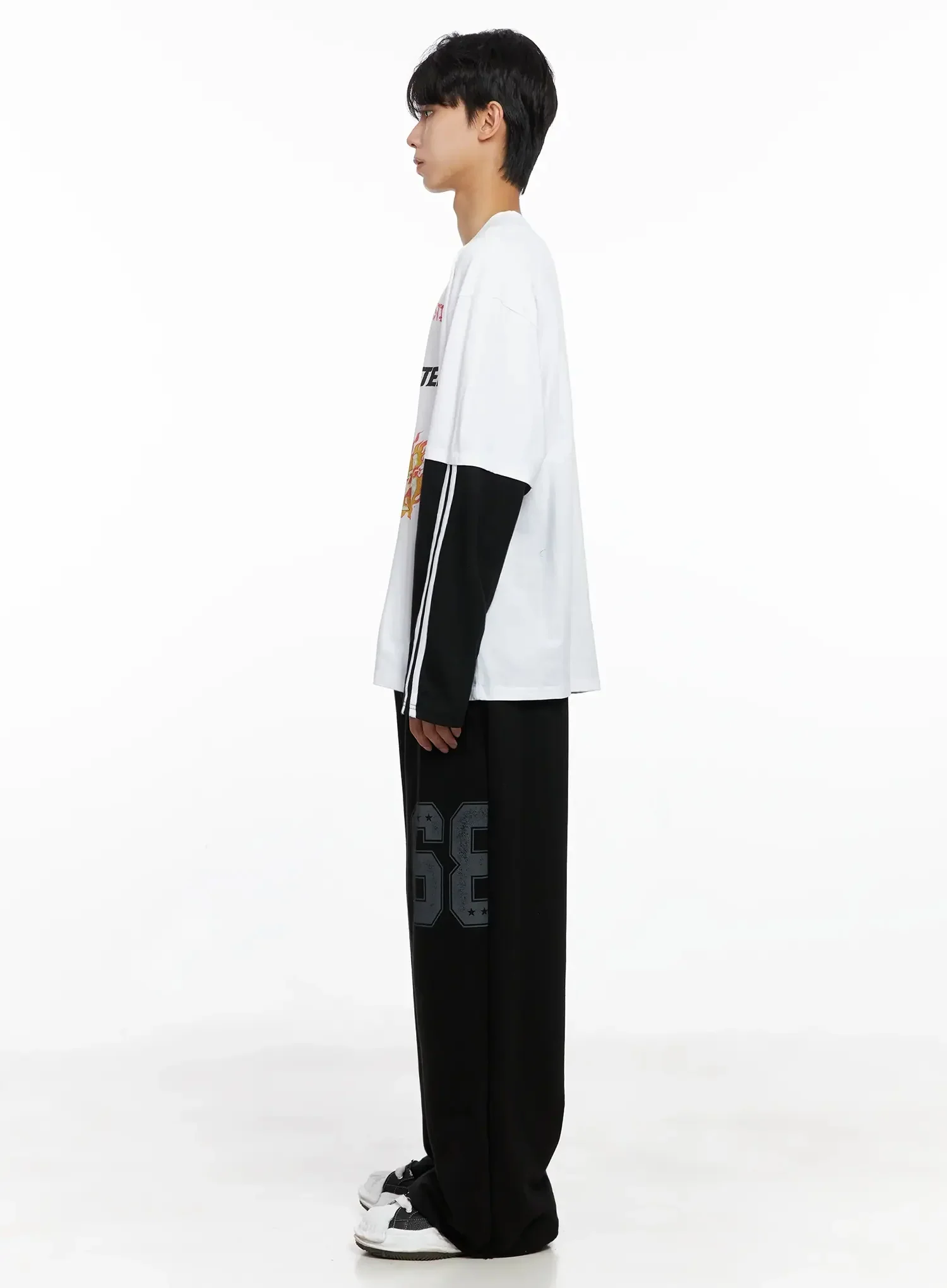 Men's Graphic Layered Long Sleeve Top IO517 - Image 8