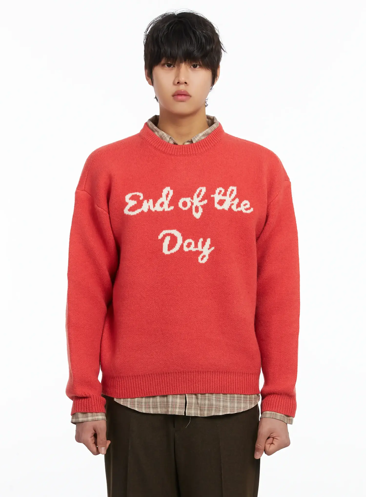 Men's Graphic Lettering Knit Pullover IJ512 - Image 13