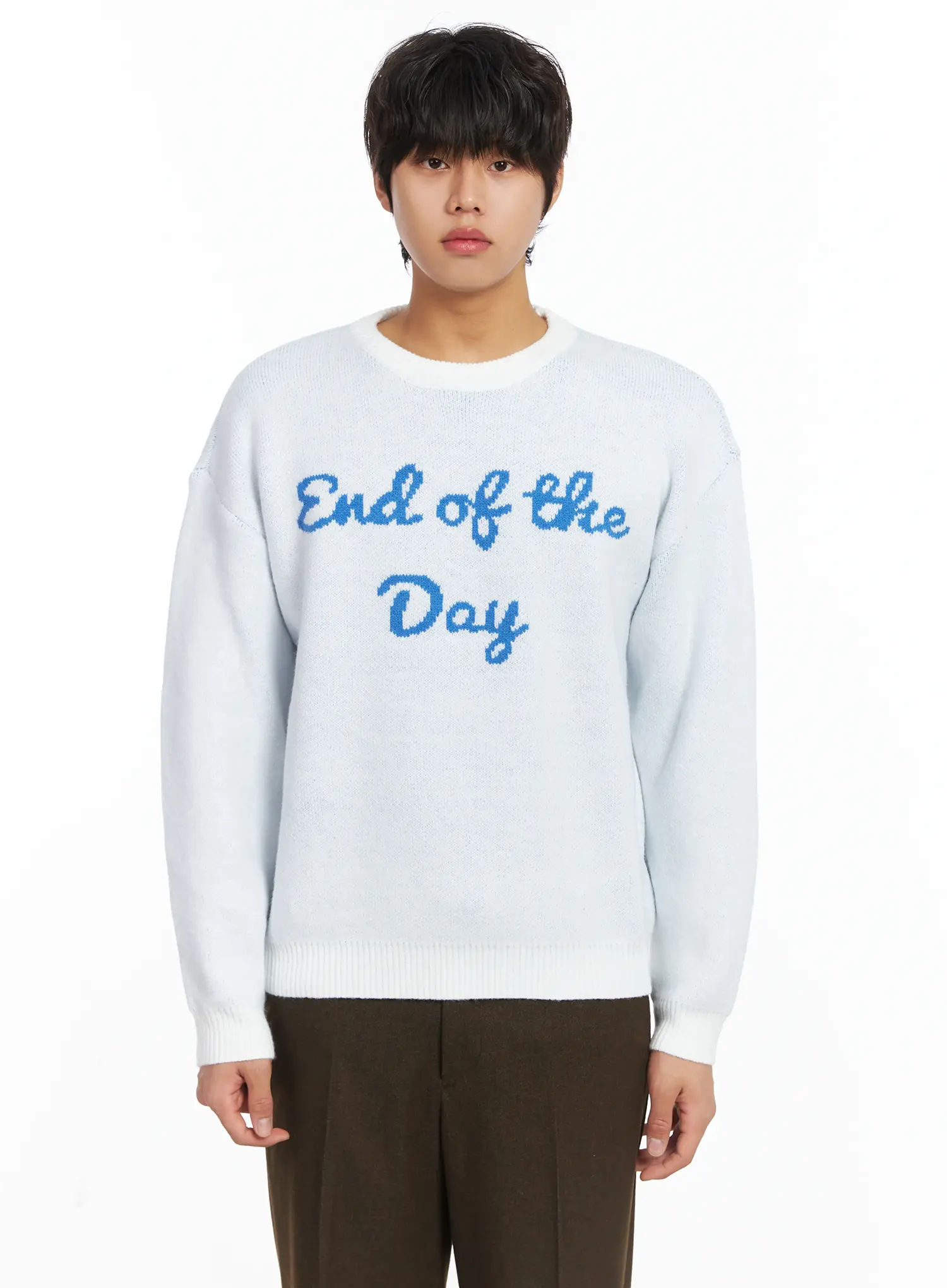 Men's Graphic Lettering Knit Pullover IJ512 - Image 14