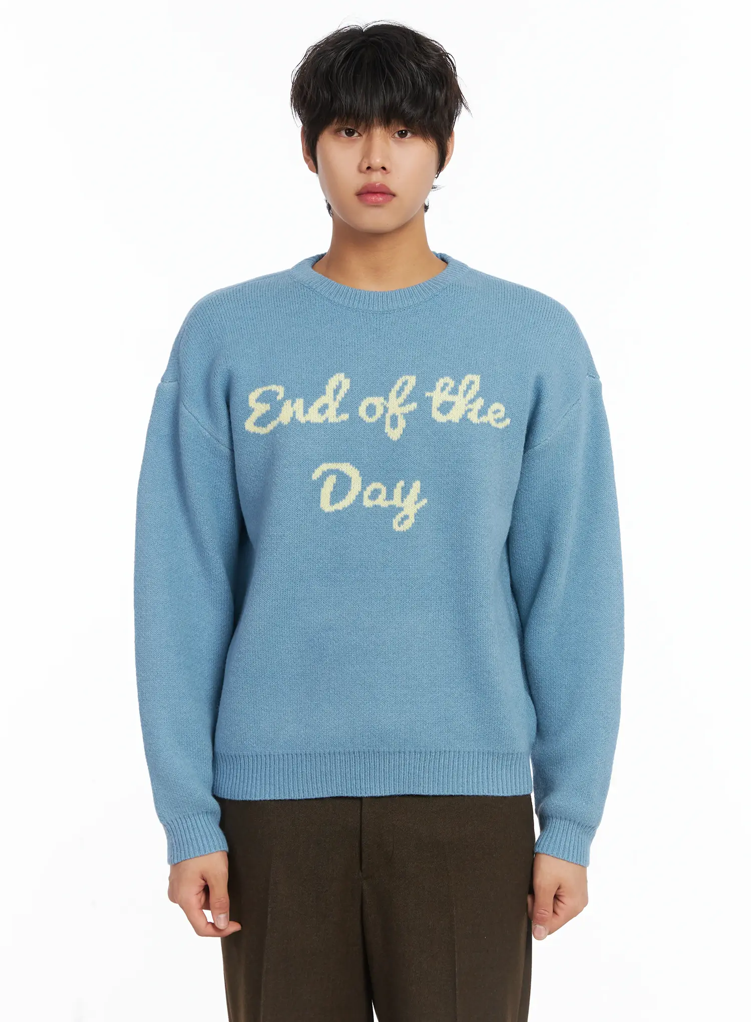 Men's Graphic Lettering Knit Pullover IJ512 - Image 15