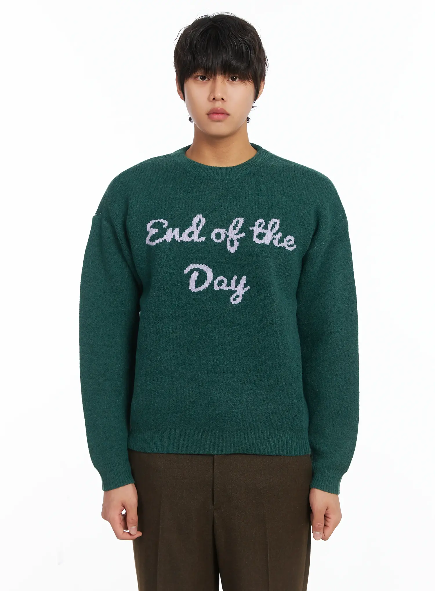Men's Graphic Lettering Knit Pullover IJ512 - Image 16