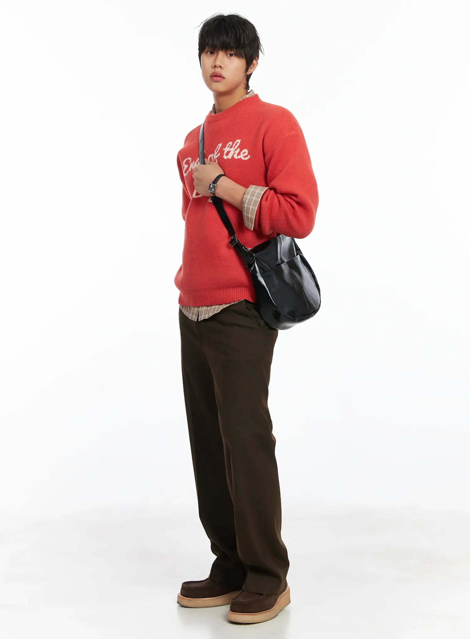 Men's Graphic Lettering Knit Pullover IJ512 - Image 2