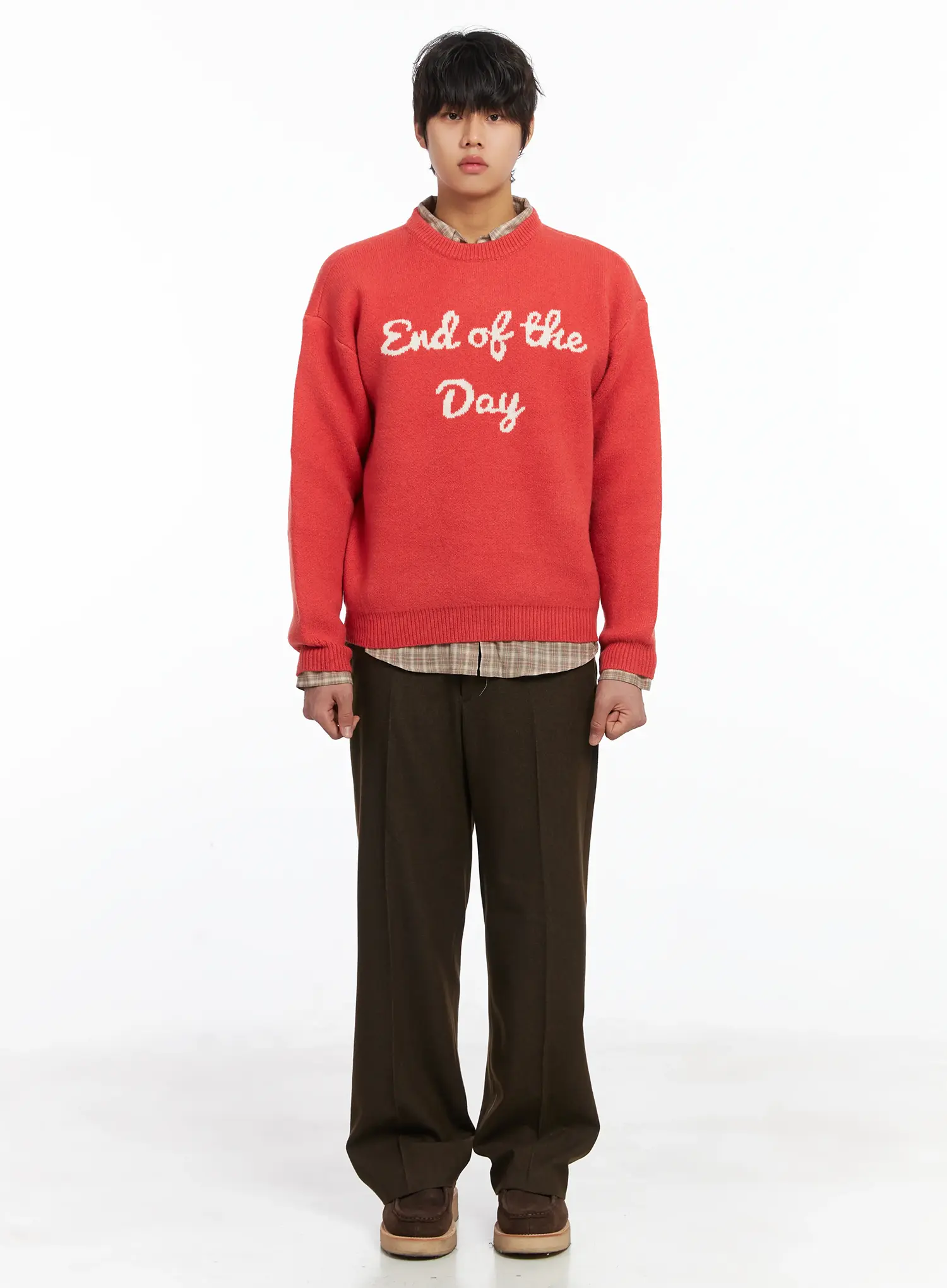 Men's Graphic Lettering Knit Pullover IJ512 - Image 4