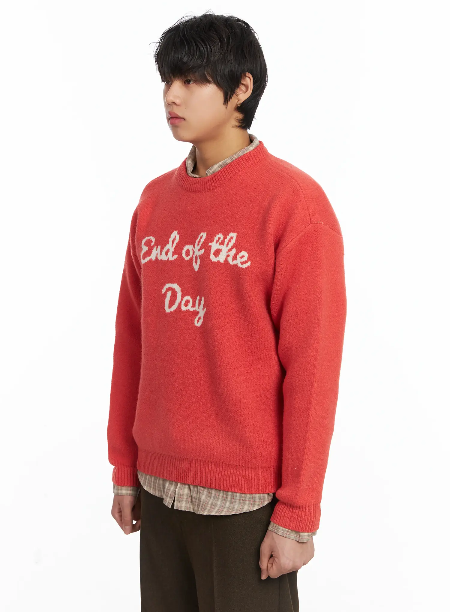Men's Graphic Lettering Knit Pullover IJ512 - Image 5