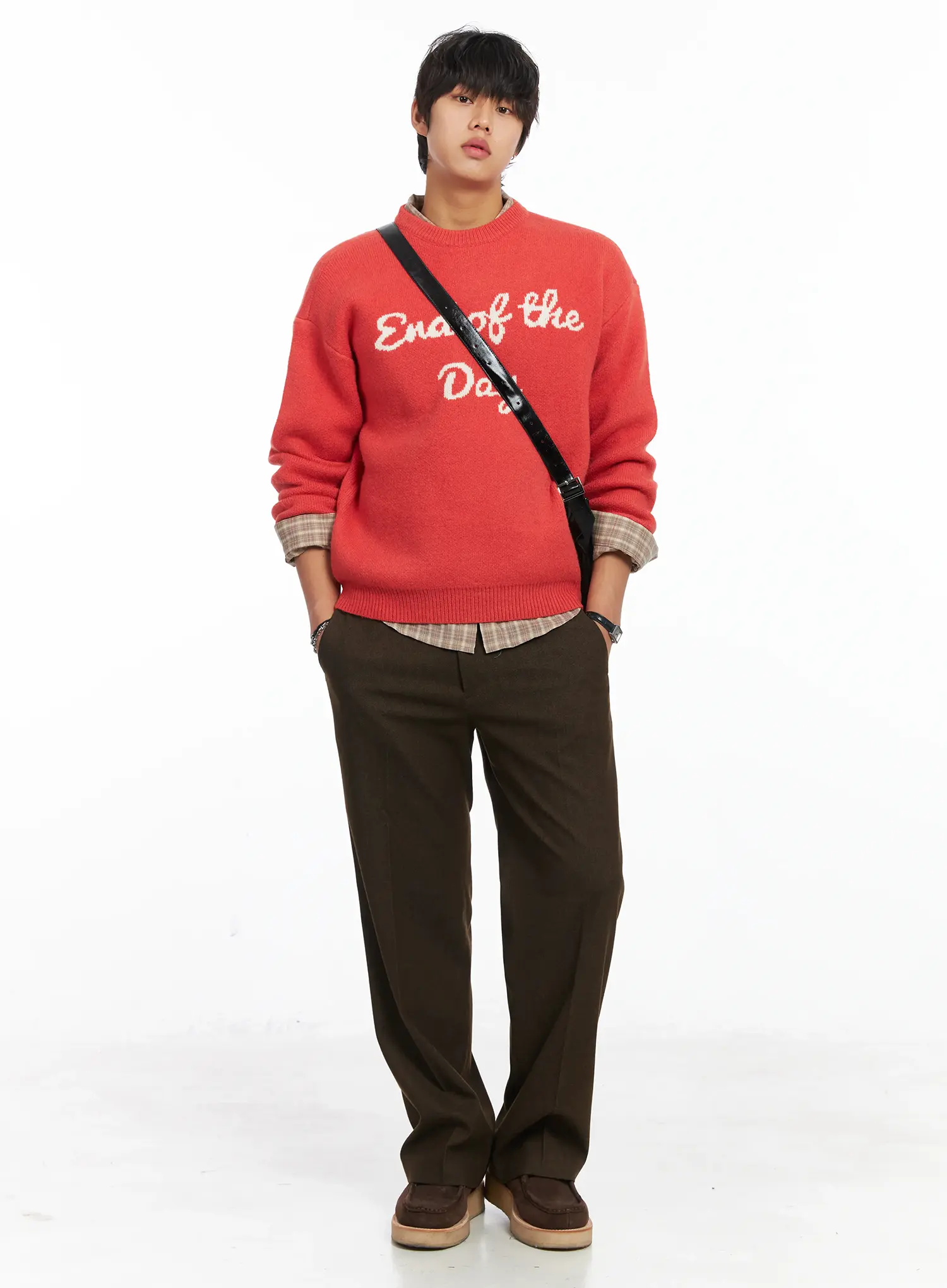 Men's Graphic Lettering Knit Pullover IJ512 - Image 9