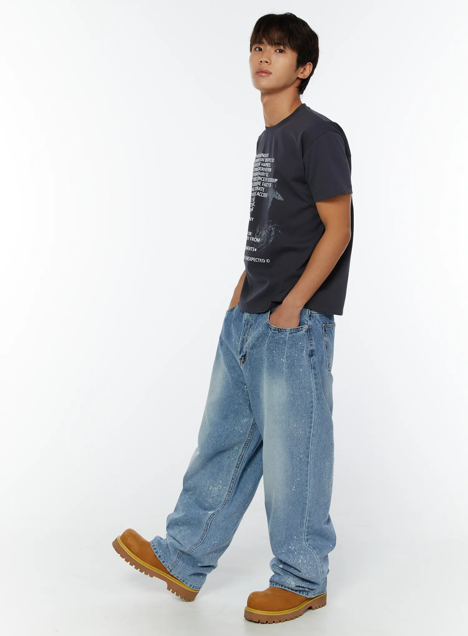 Men's Graphic Lettering Tee IY508 - Image 8