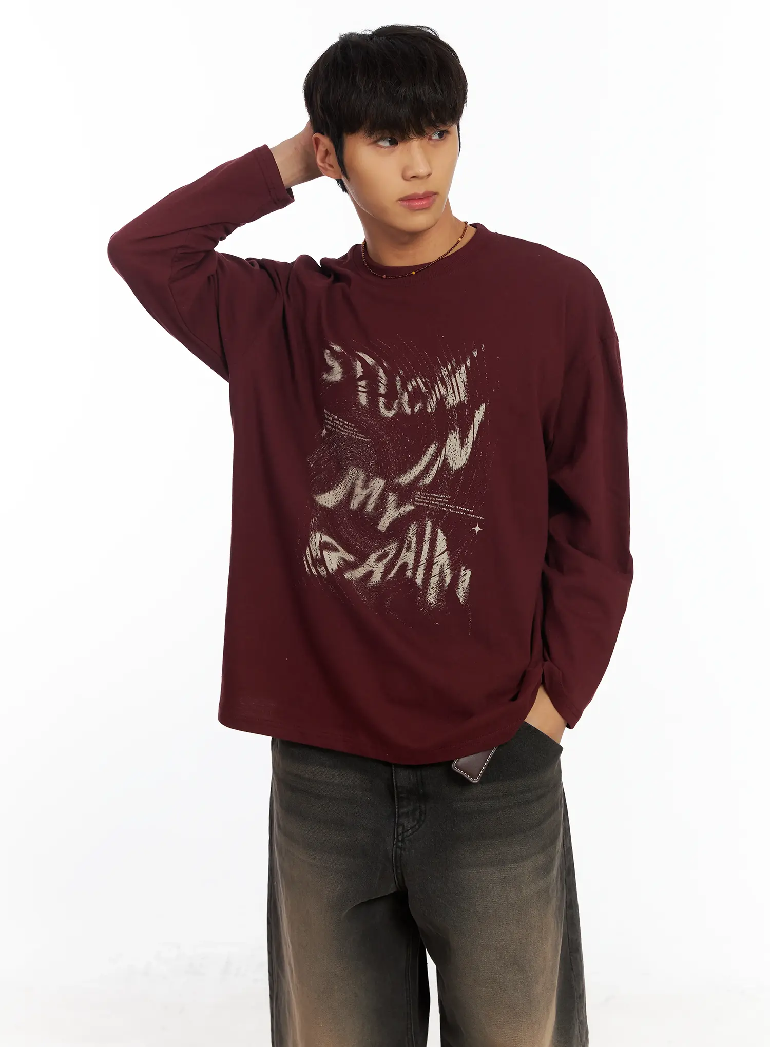 Men's Graphic Long Sleeve Tee IF506 - Image 7