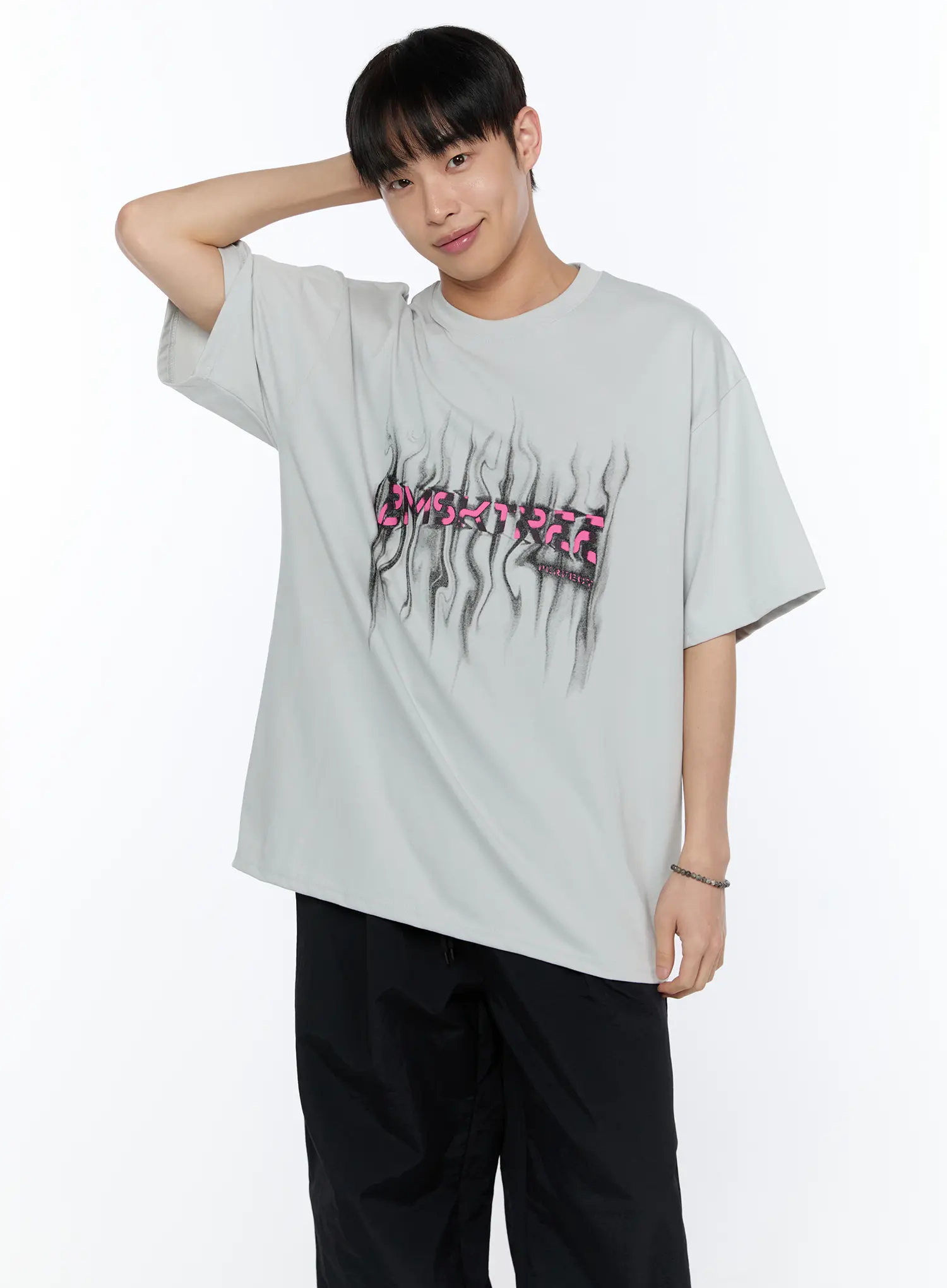 Men's Graphic Oversized Tee IA520 - Image 3