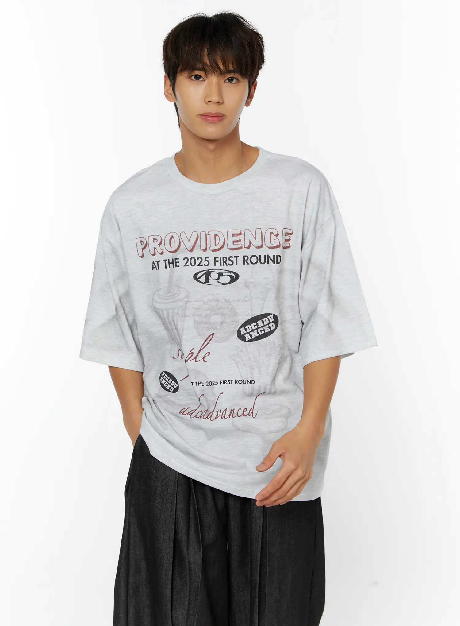 Men's Graphic Oversized Tee IY514 - Image 2