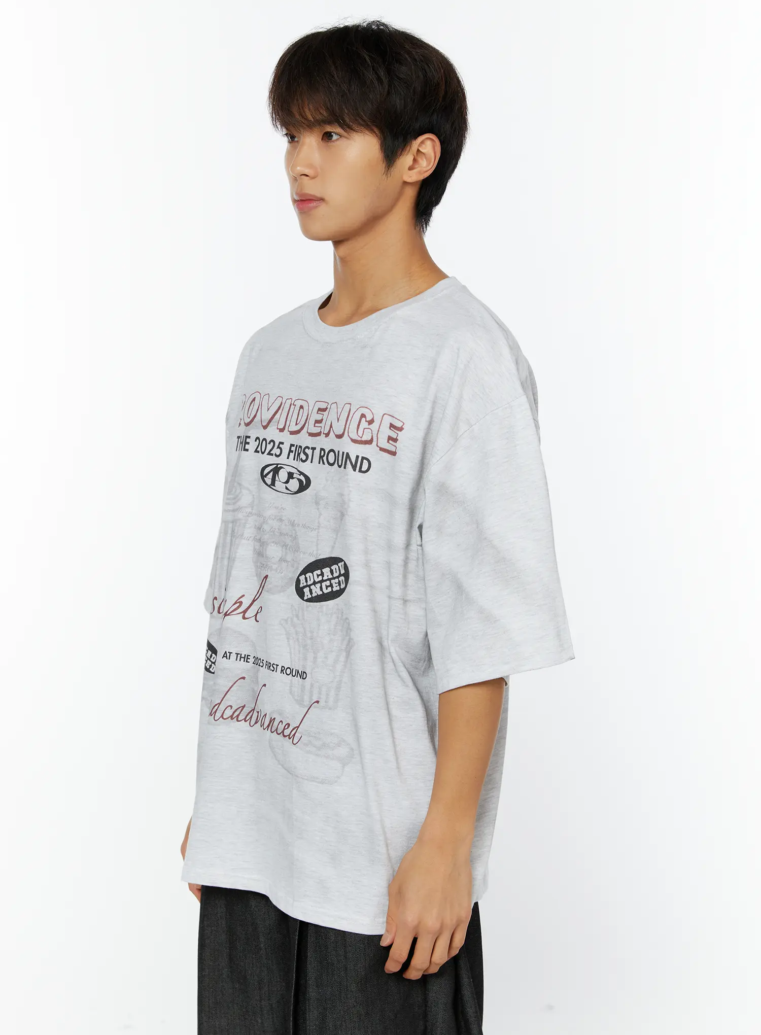 Men's Graphic Oversized Tee IY514 - Image 4