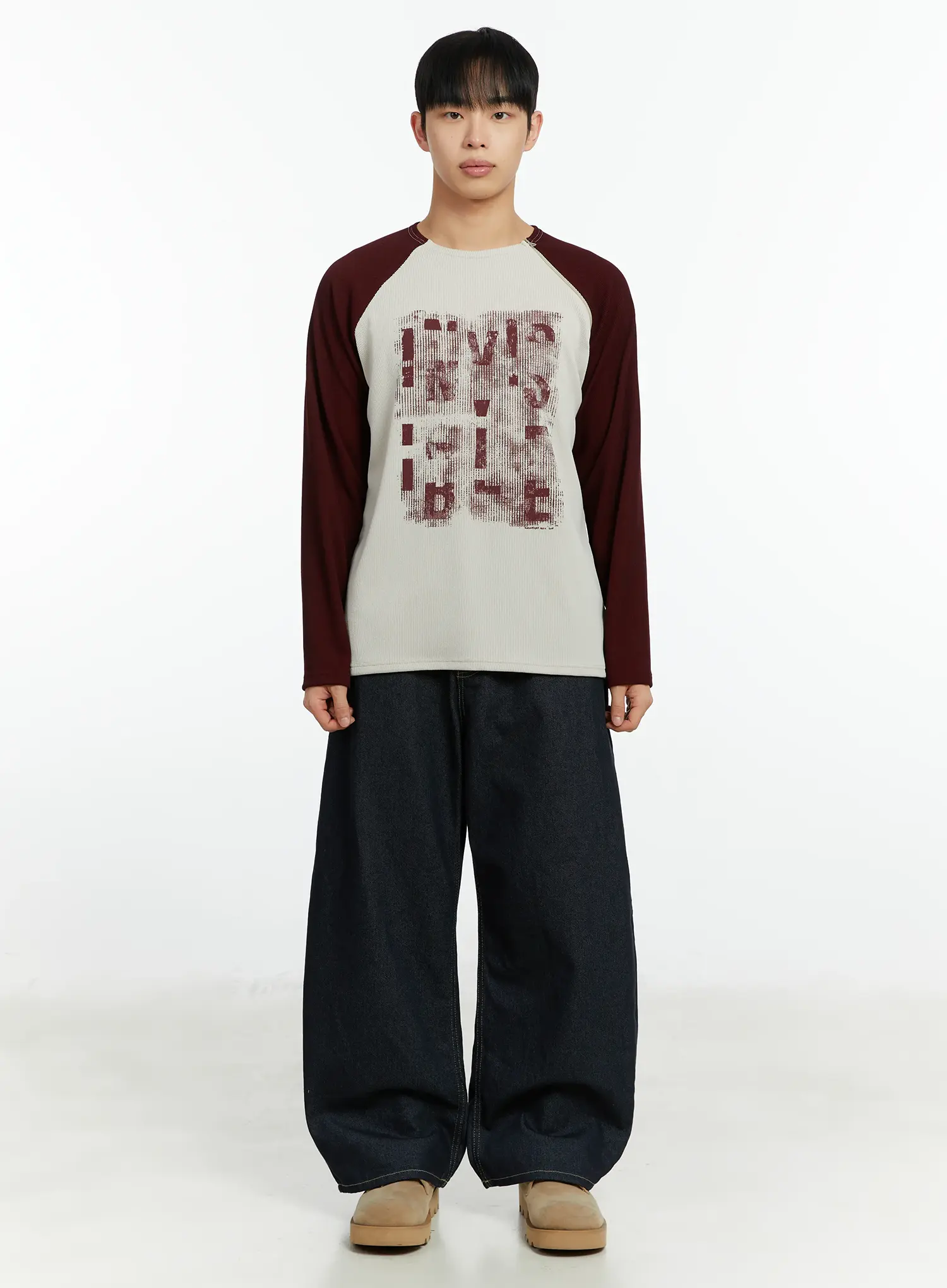 Men's Graphic Print Ribbed Long Sleeve Top IF510 - Image 3