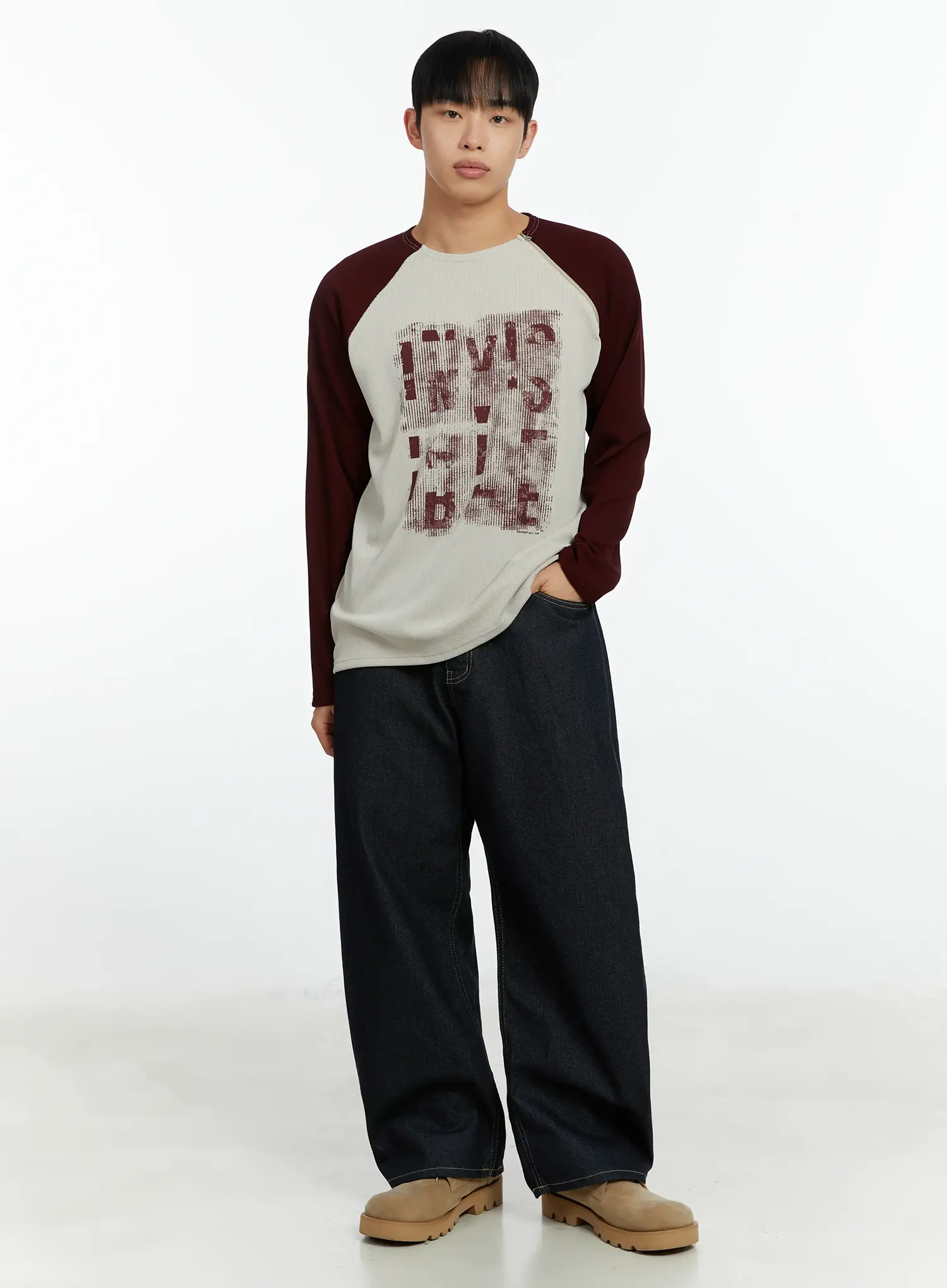 Men's Graphic Print Ribbed Long Sleeve Top IF510 - Image 7