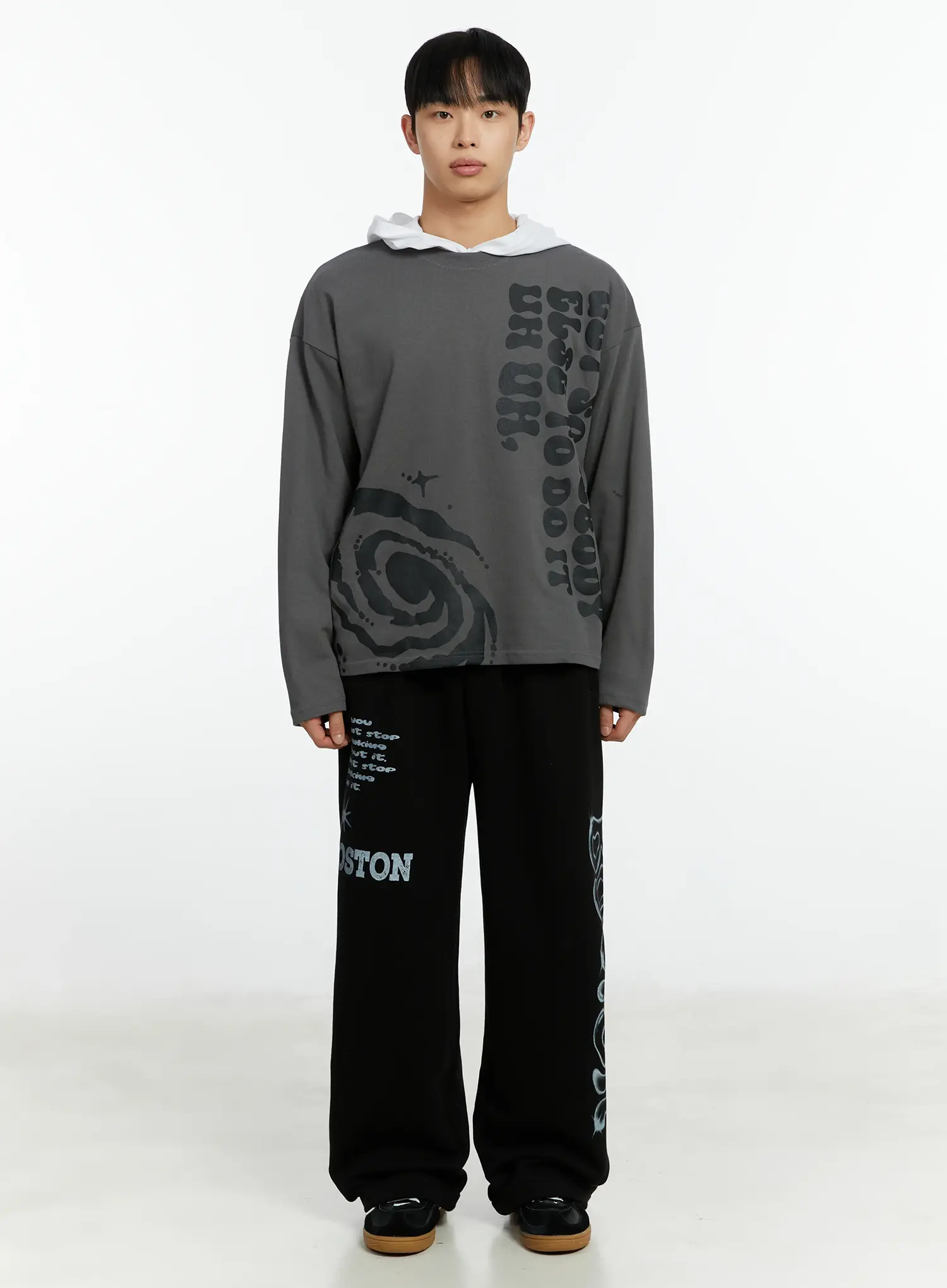 Men's Graphic Slogan Long Sleeve Tee IF511 - Image 3