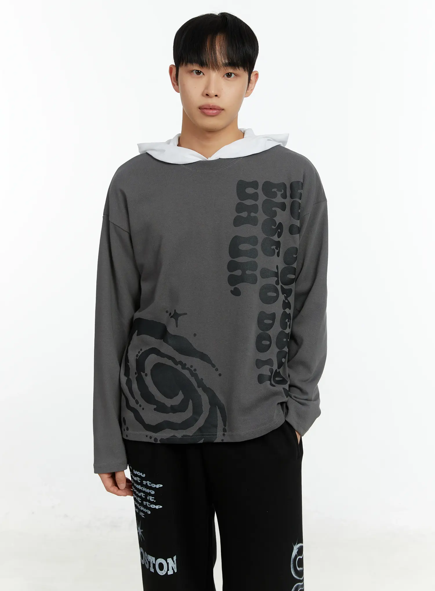 Men's Graphic Slogan Long Sleeve Tee IF511 - Image 6