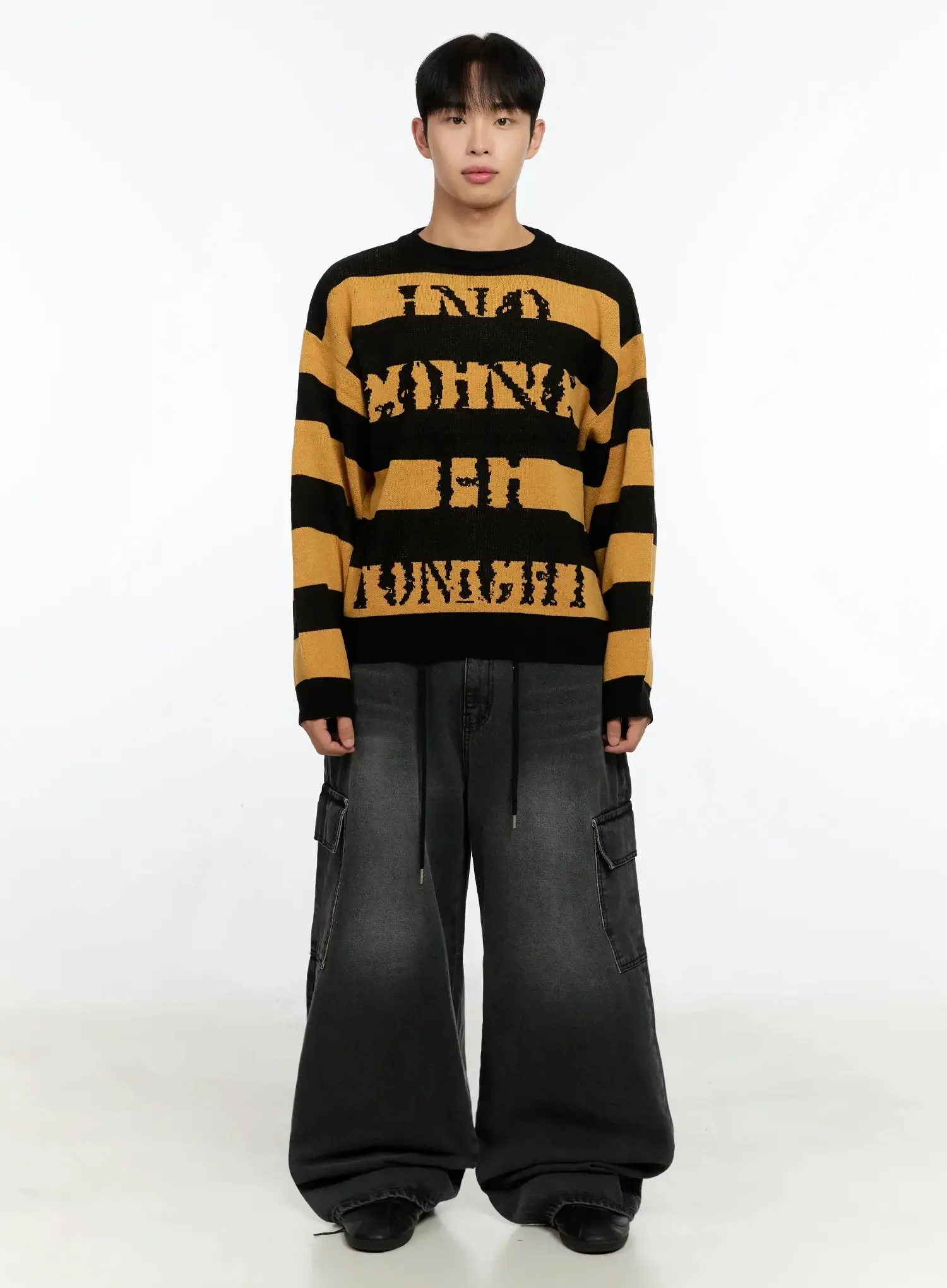 Men's Graphic Striped Sweater IN506 - Image 10