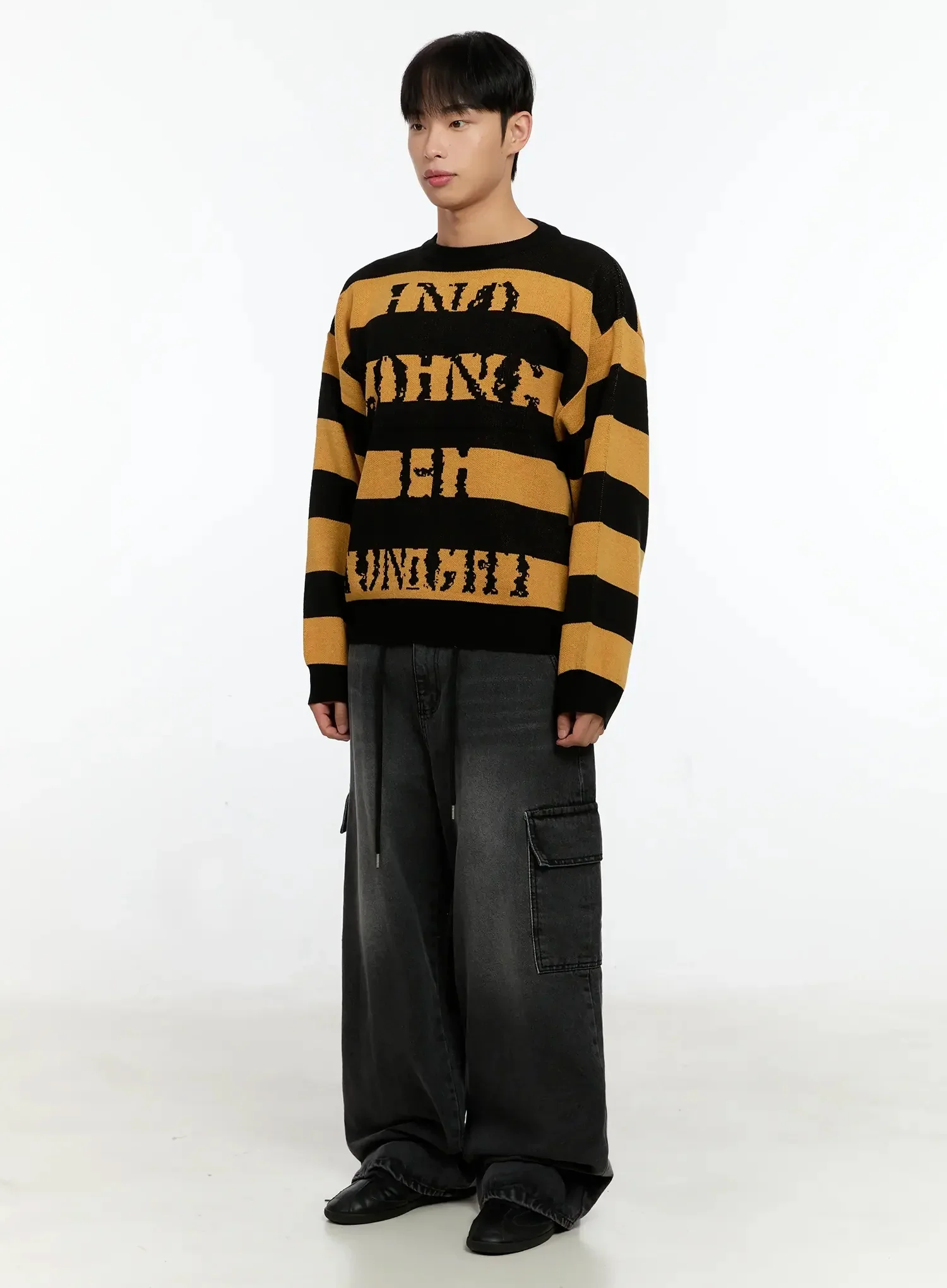 Men's Graphic Striped Sweater IN506 - Image 11