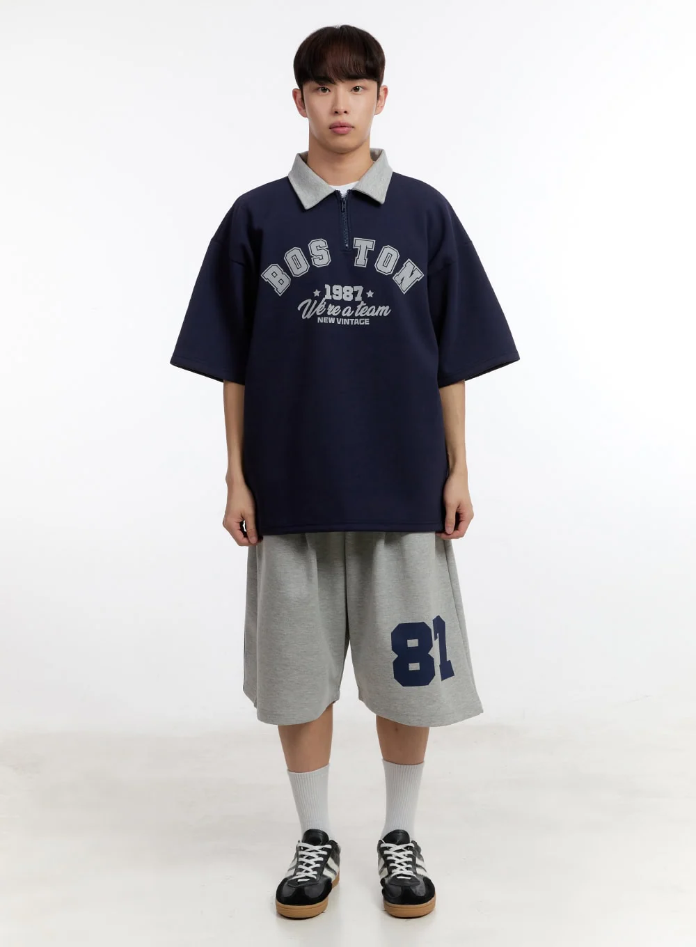 Men's Graphic Wide-Fit Sweat Shorts IA504 - Image 8
