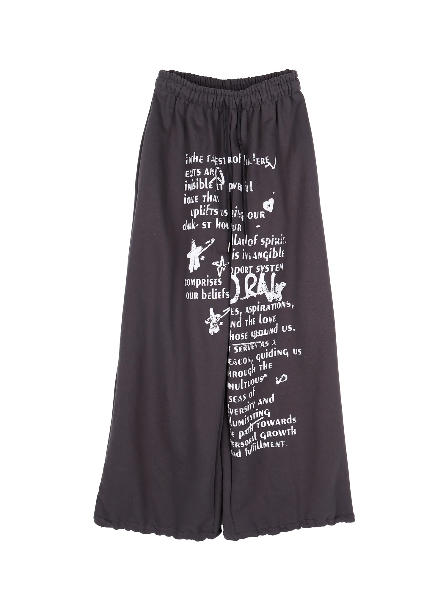 Men's Graphic Wide Leg Sweatpants (Dark Gray) IY513 - Image 6