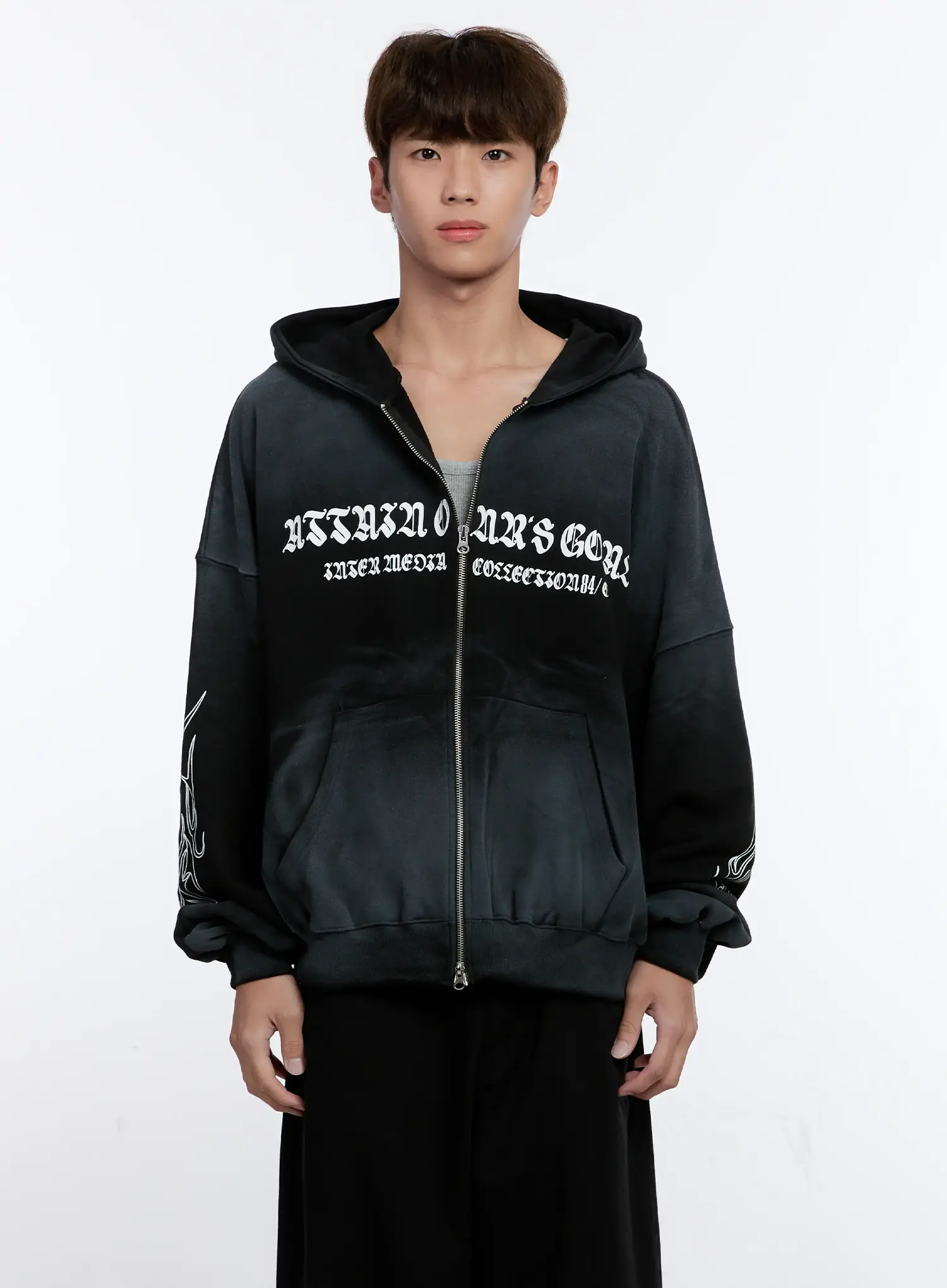 Men's Graphic Zip-Up Hoodie IS530 - Image 14