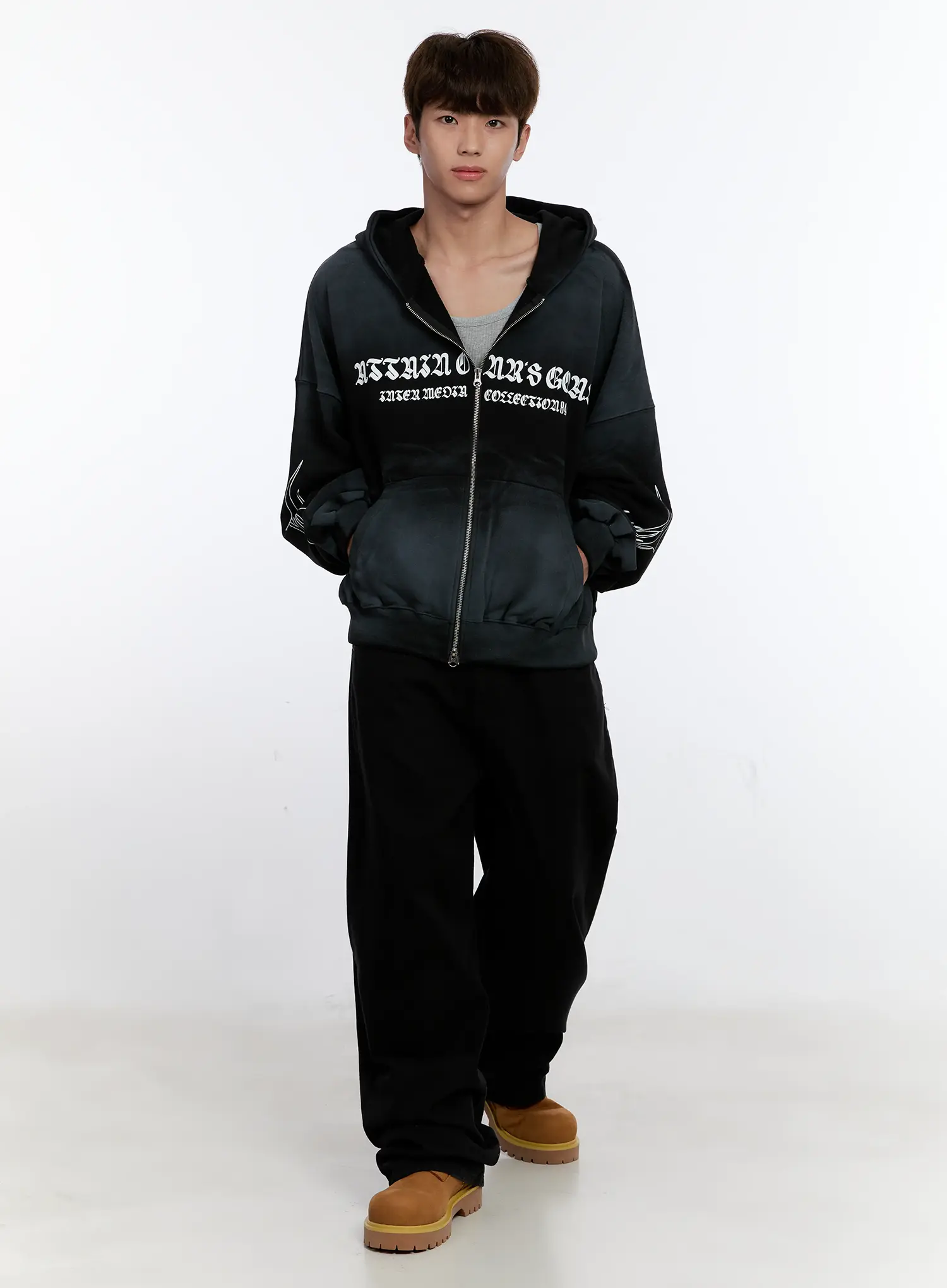 Men's Graphic Zip-Up Hoodie IS530 - Image 8