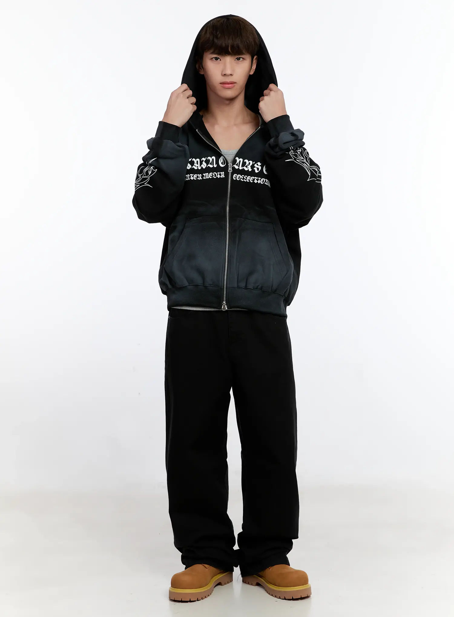 Men's Graphic Zip-Up Hoodie IS530 - Image 9