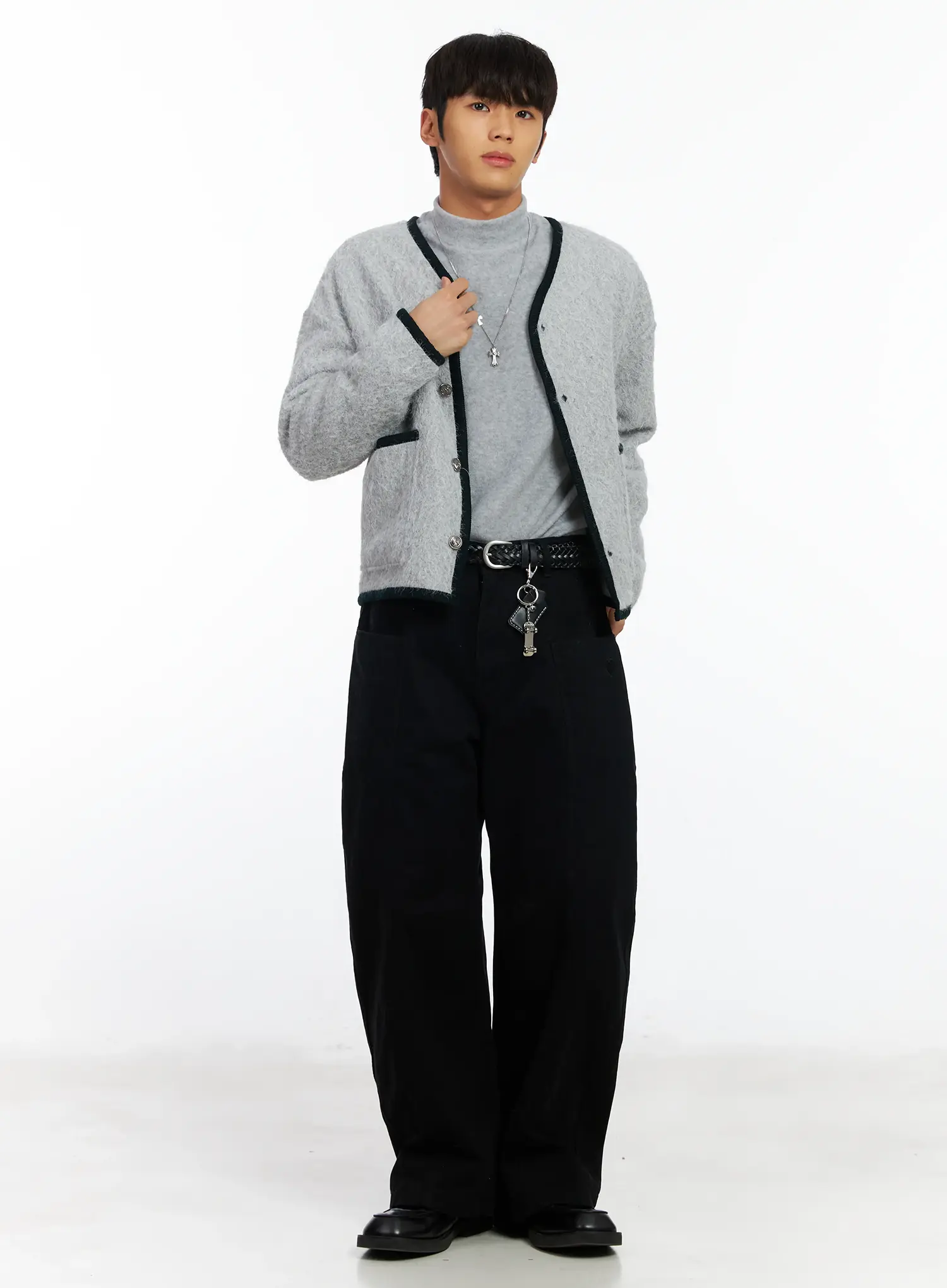 Men's Heart Embroidered Wide Pants IF504 - Image 10