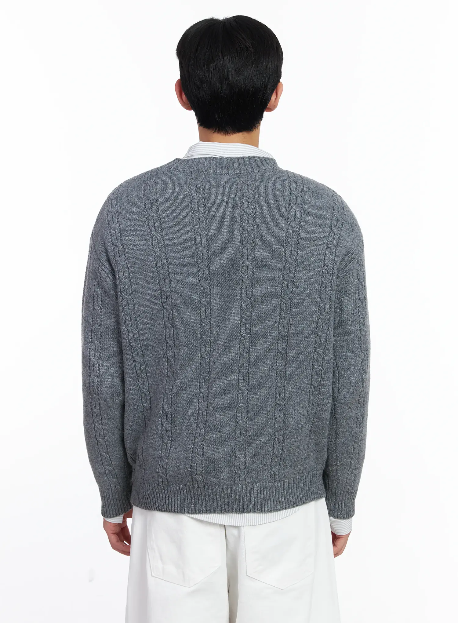 Men's Henley Neck Knit Sweater IJ521 - Image 5