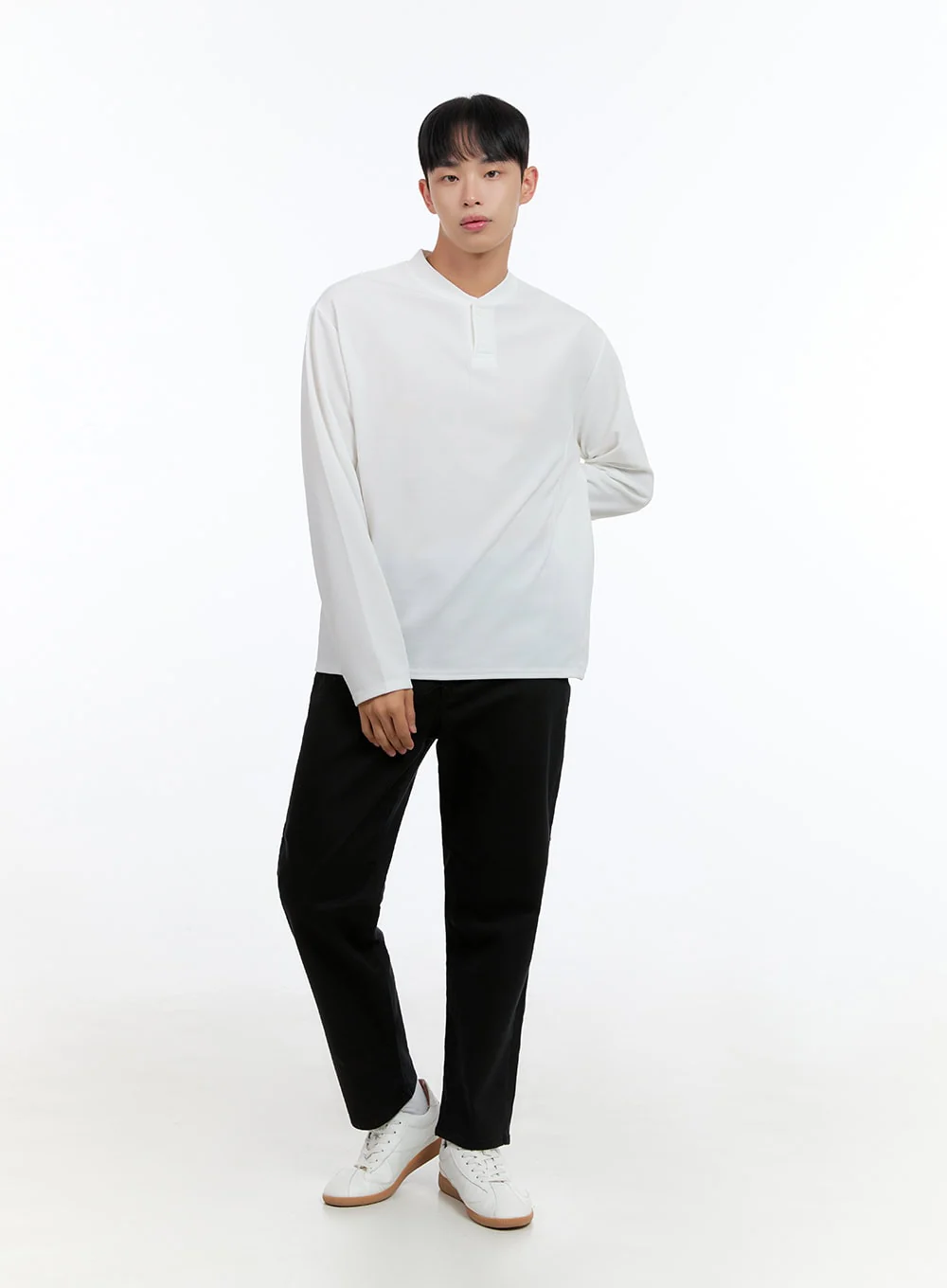 Men's Henley Neck Long Sleeve Tee IS413 - Image 6