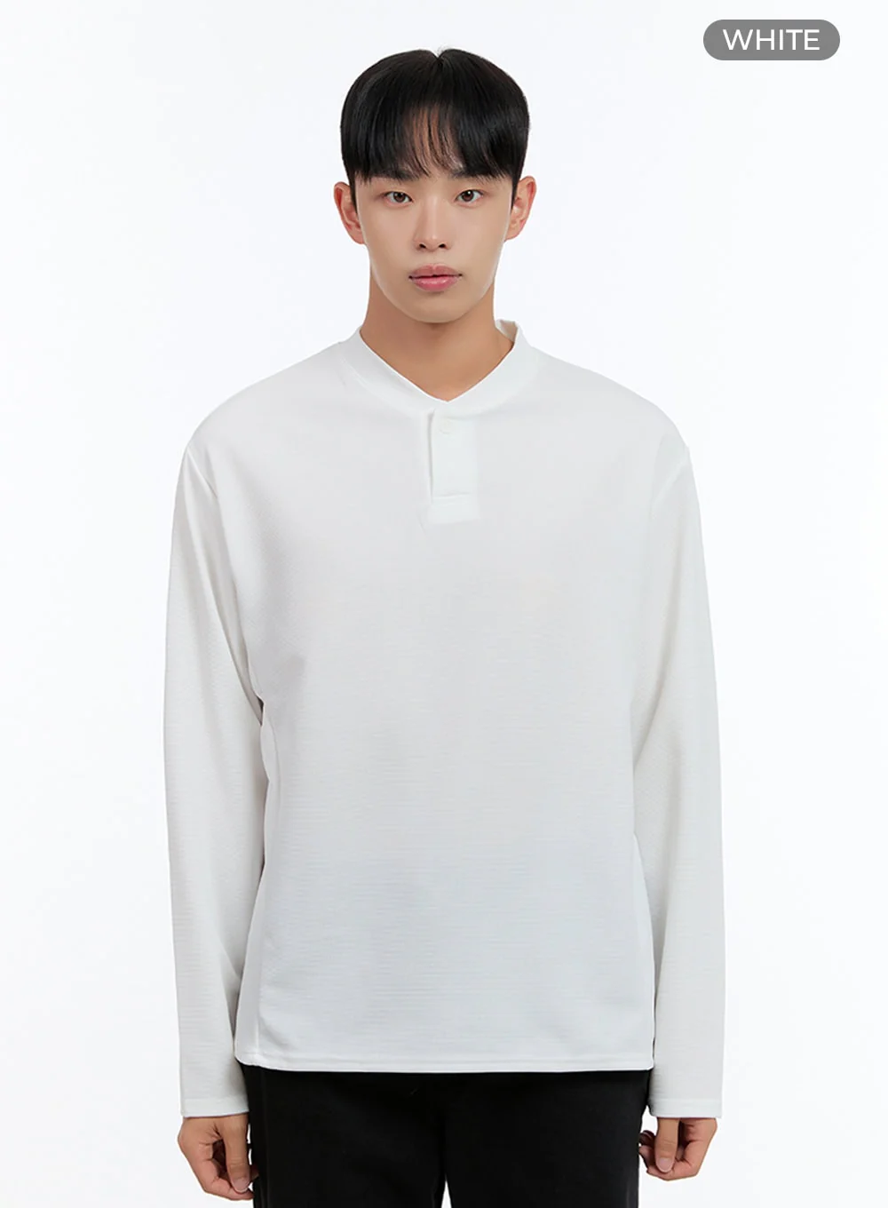 Men's Henley Neck Long Sleeve Tee IS413 - Image 8