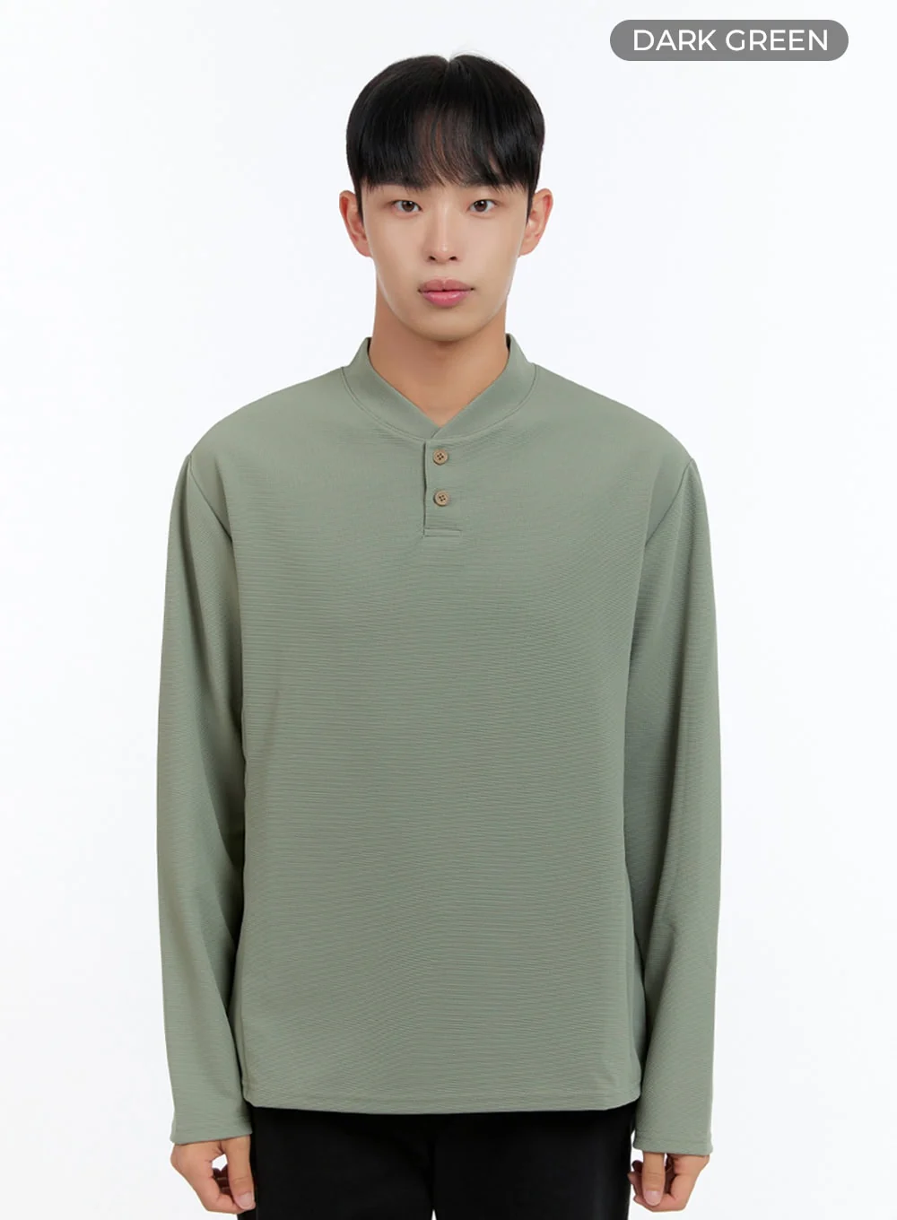 Men's Henley Neck Long Sleeve Tee IS413 - Image 9