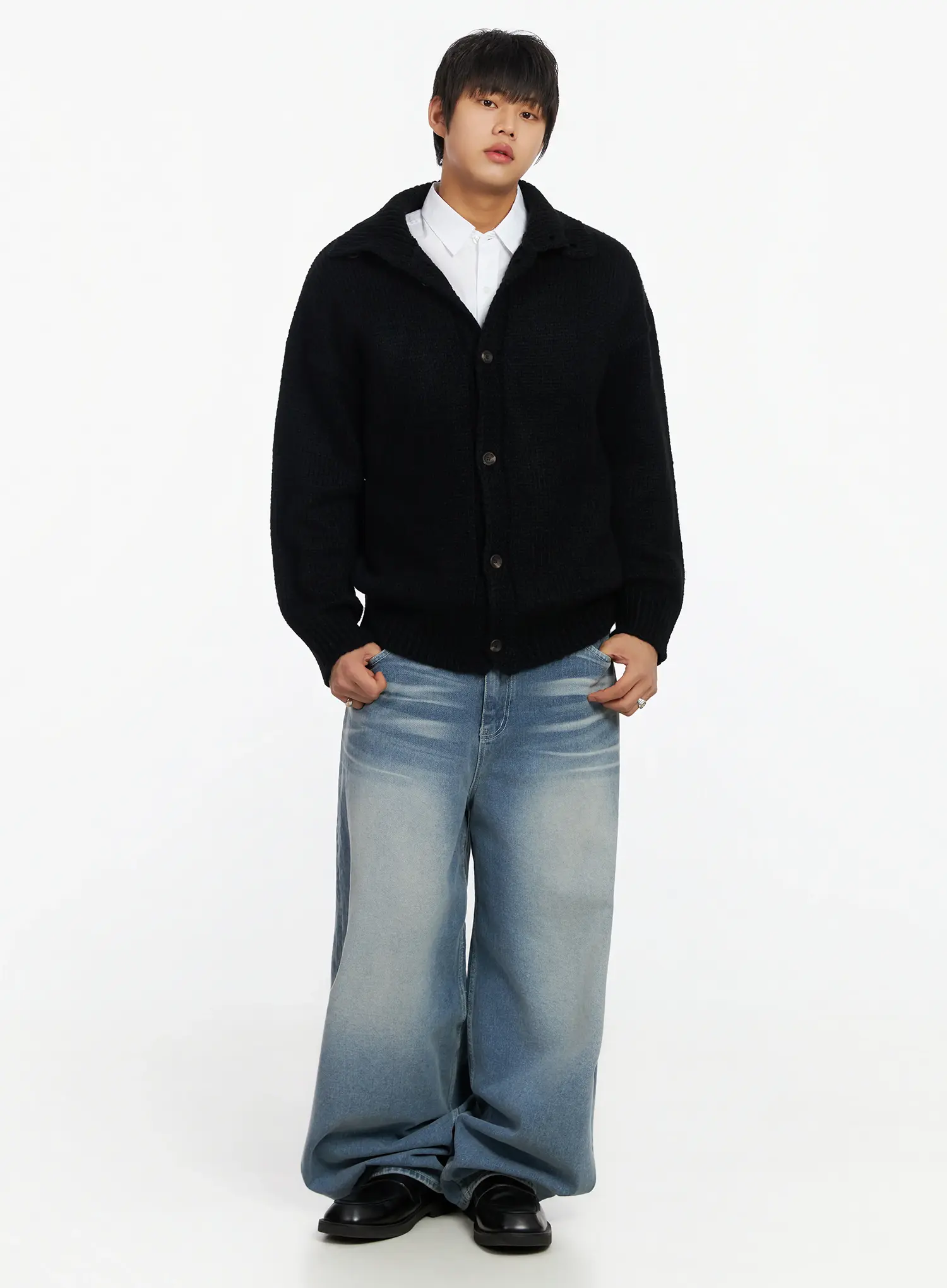 Men's High Neck Button Cardigan IF503 - Image 7