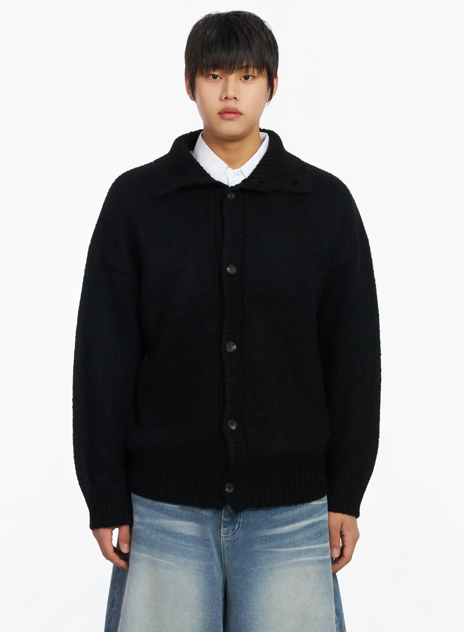 Men's High Neck Button Cardigan IF503 - Image 8