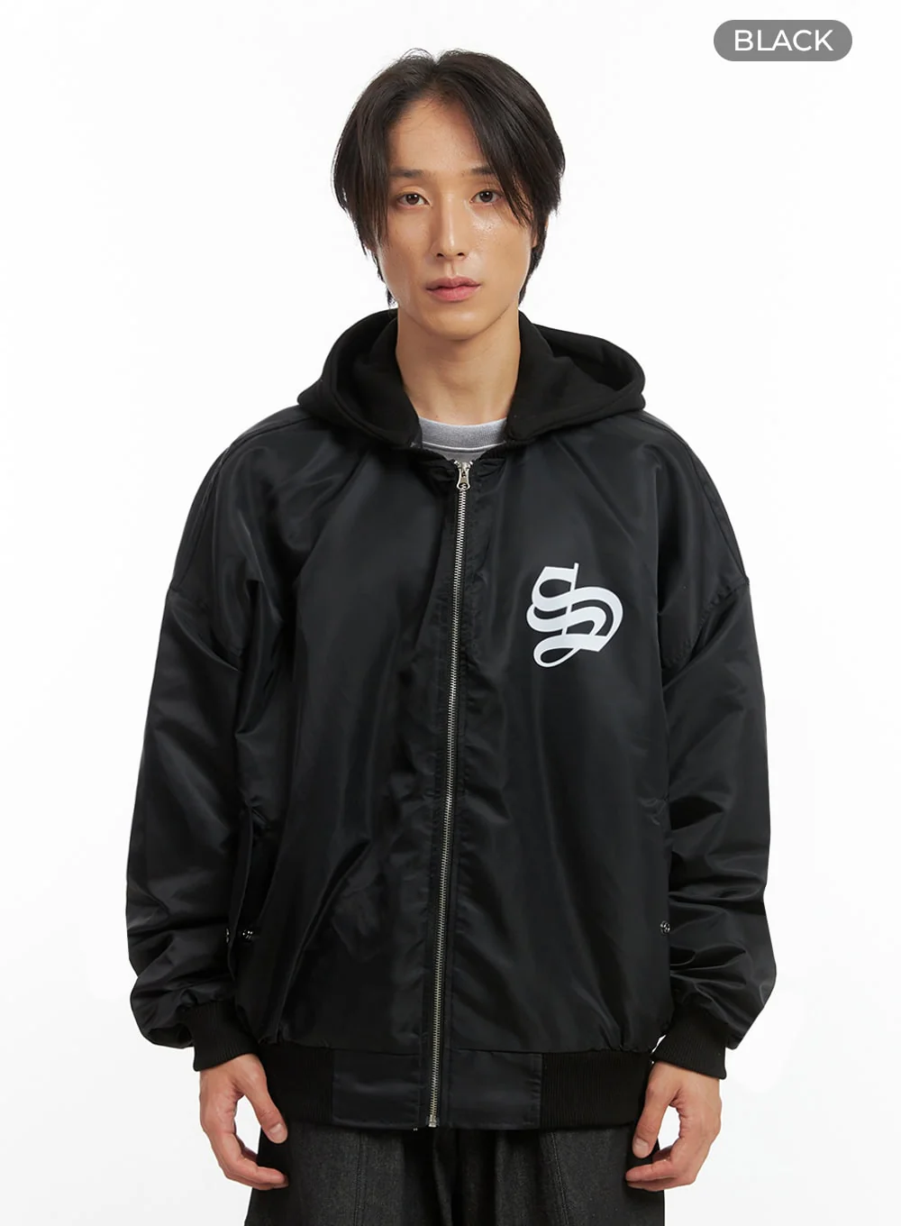 Men's Hooded Zip-Up Bomber Jacket IO402 - Image 11