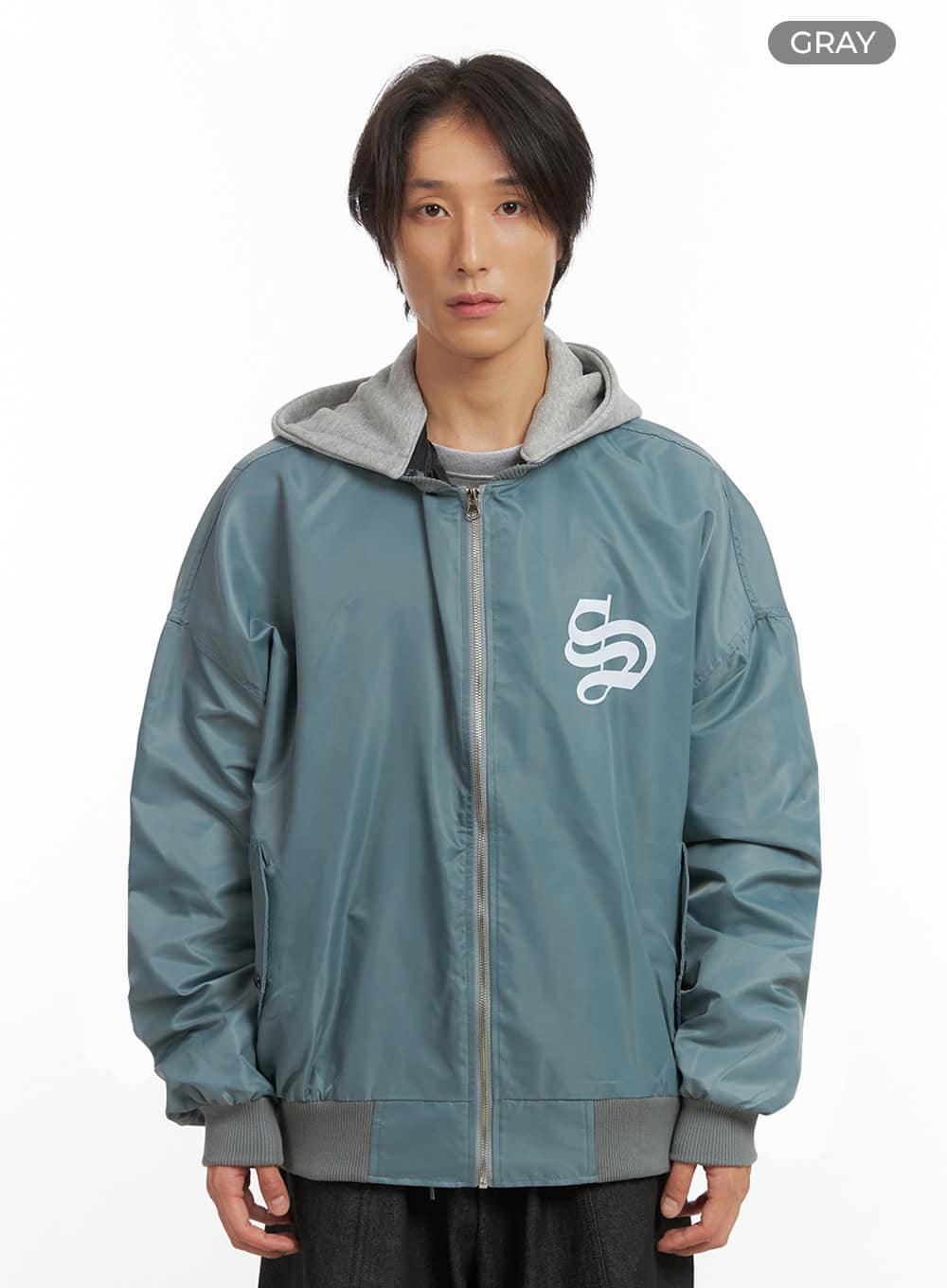 Men's Hooded Zip-Up Bomber Jacket IO402 - Image 12