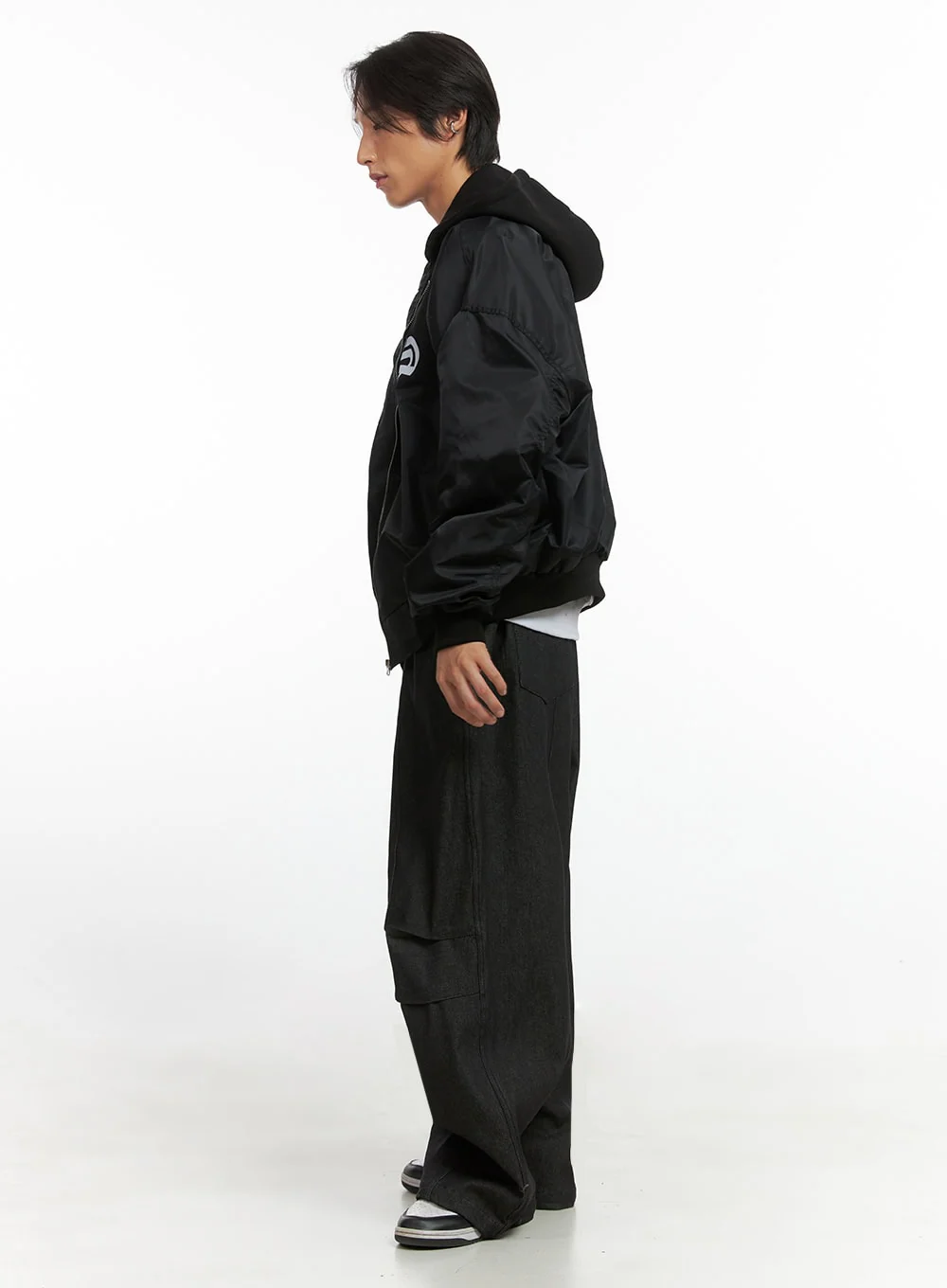 Men's Hooded Zip-Up Bomber Jacket IO402 - Image 7