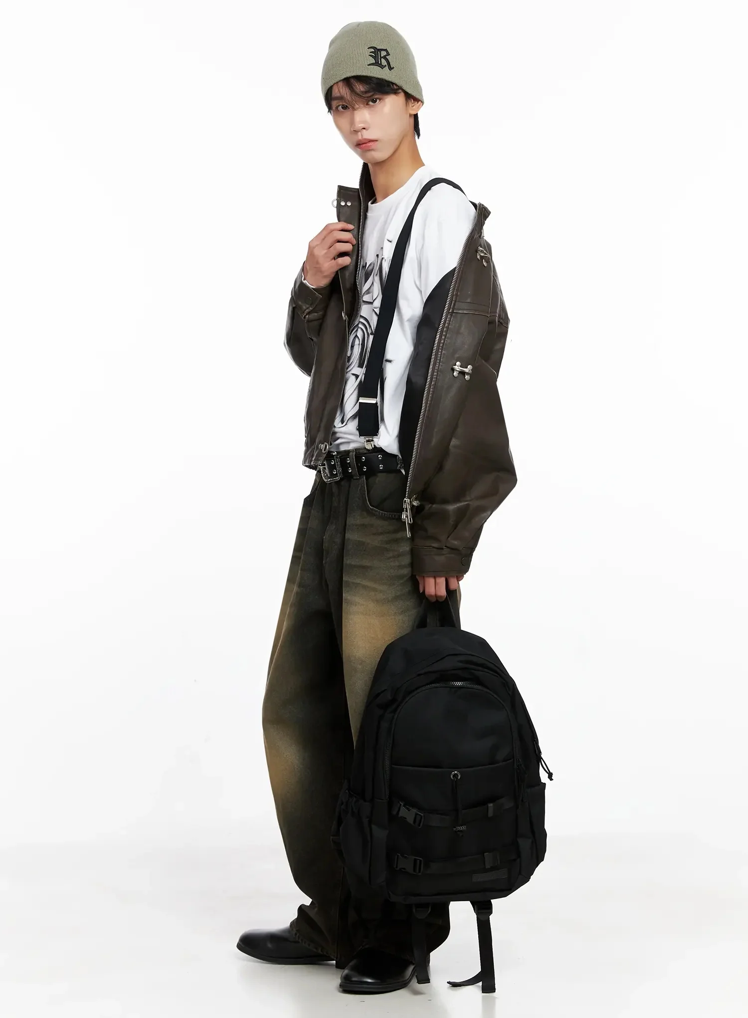 Men's Hook Faux Leather Jacket IO516 - Image 14