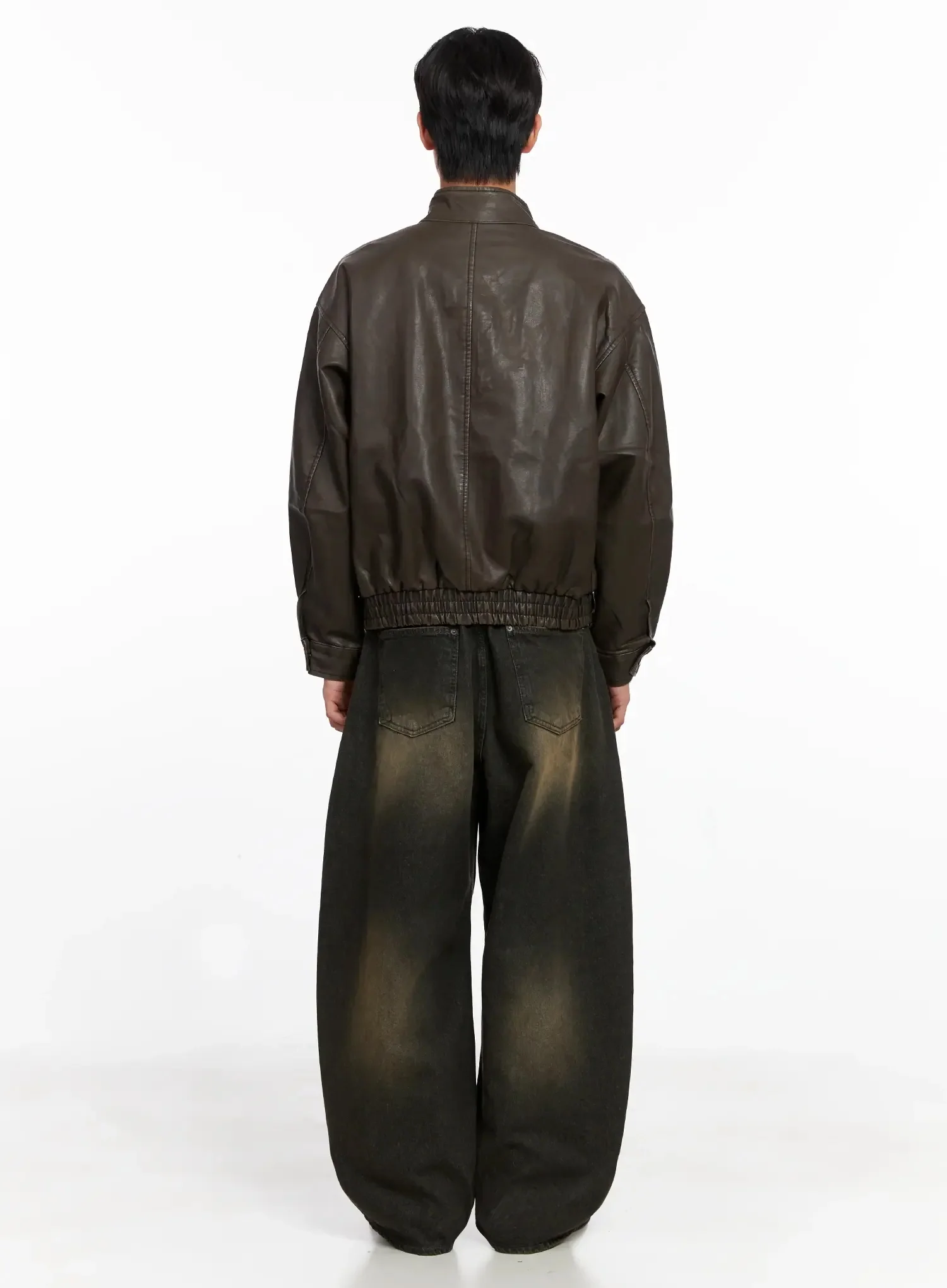 Men's Hook Faux Leather Jacket IO516 - Image 7
