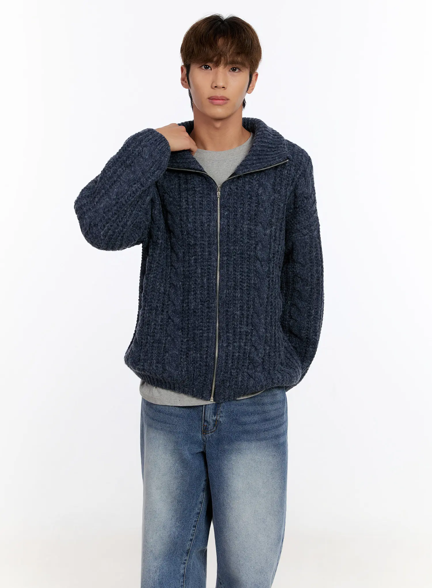 Men's Knit Zip-Up Jacket IN524