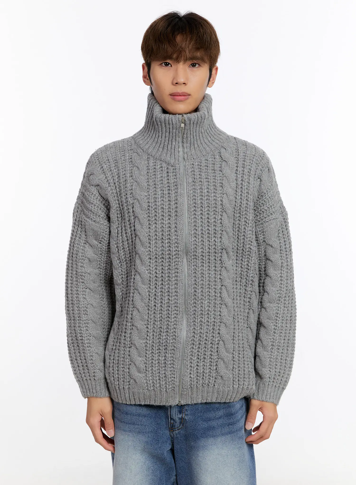 Men's Knit Zip-Up Jacket IN524 - Image 12
