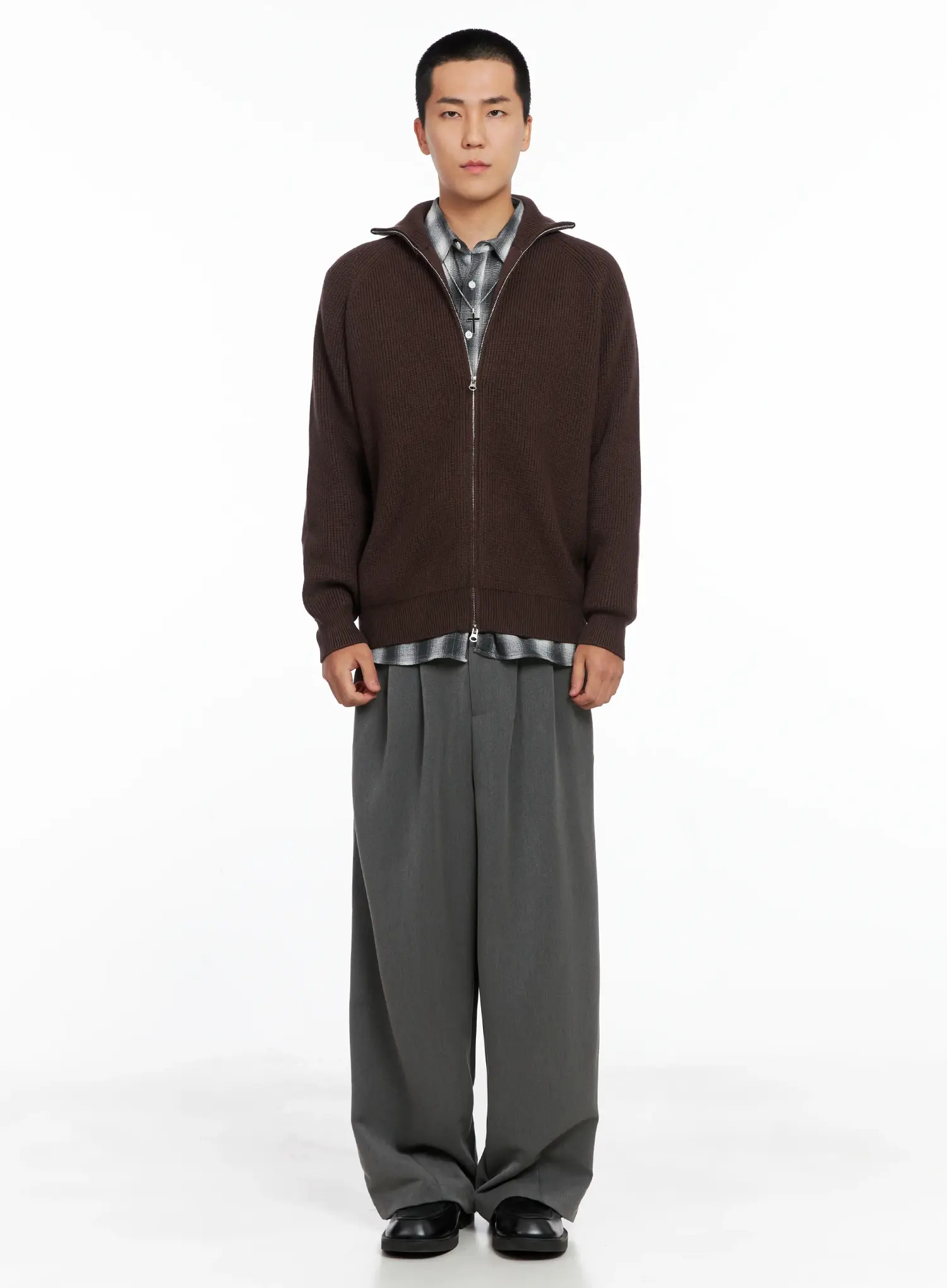 Men's Knit Zip-Up Sweater IS502 - Image 3