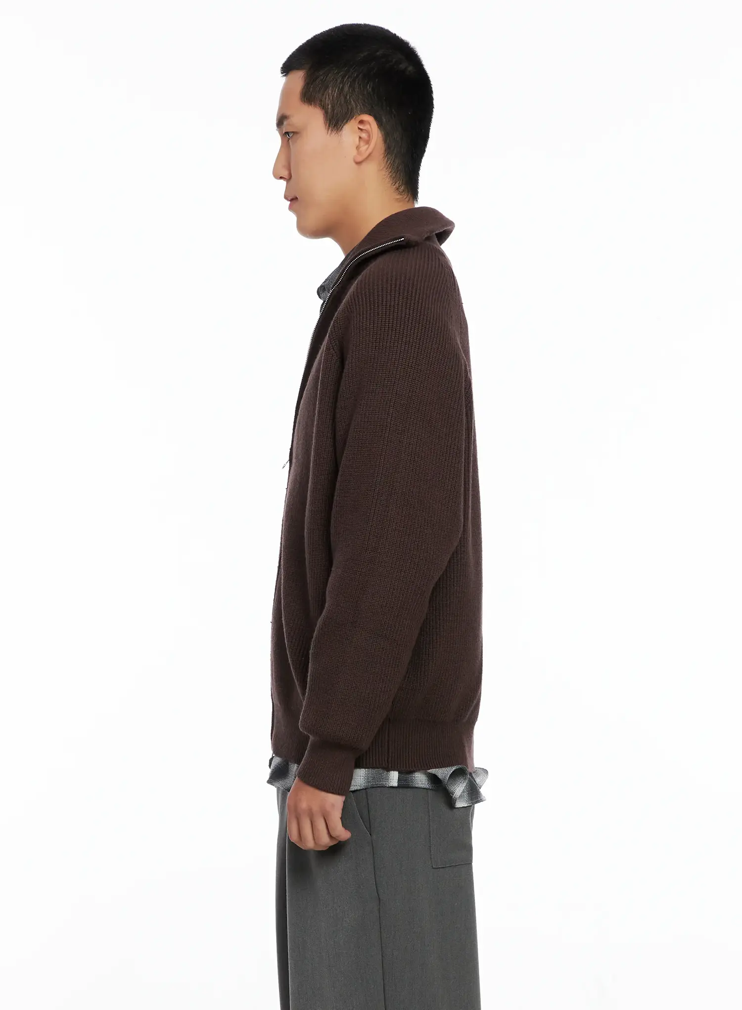 Men's Knit Zip-Up Sweater IS502 - Image 5
