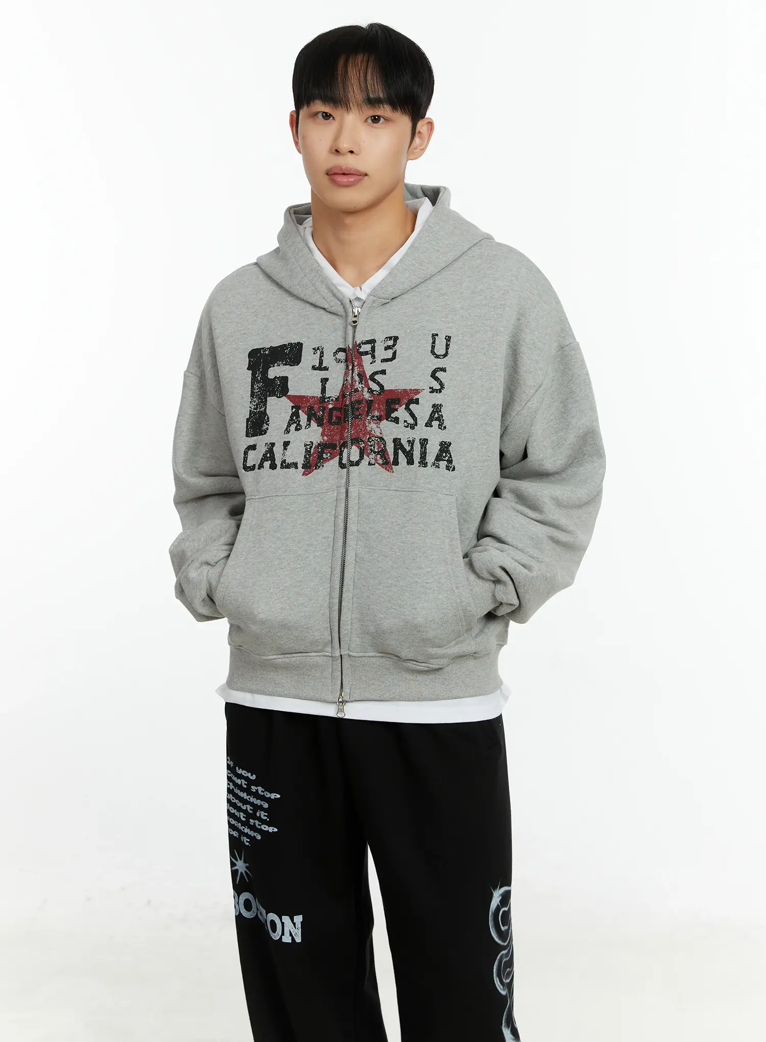 Men's LA Star Graphic Zip-Up Hoodie IF511 - Image 6